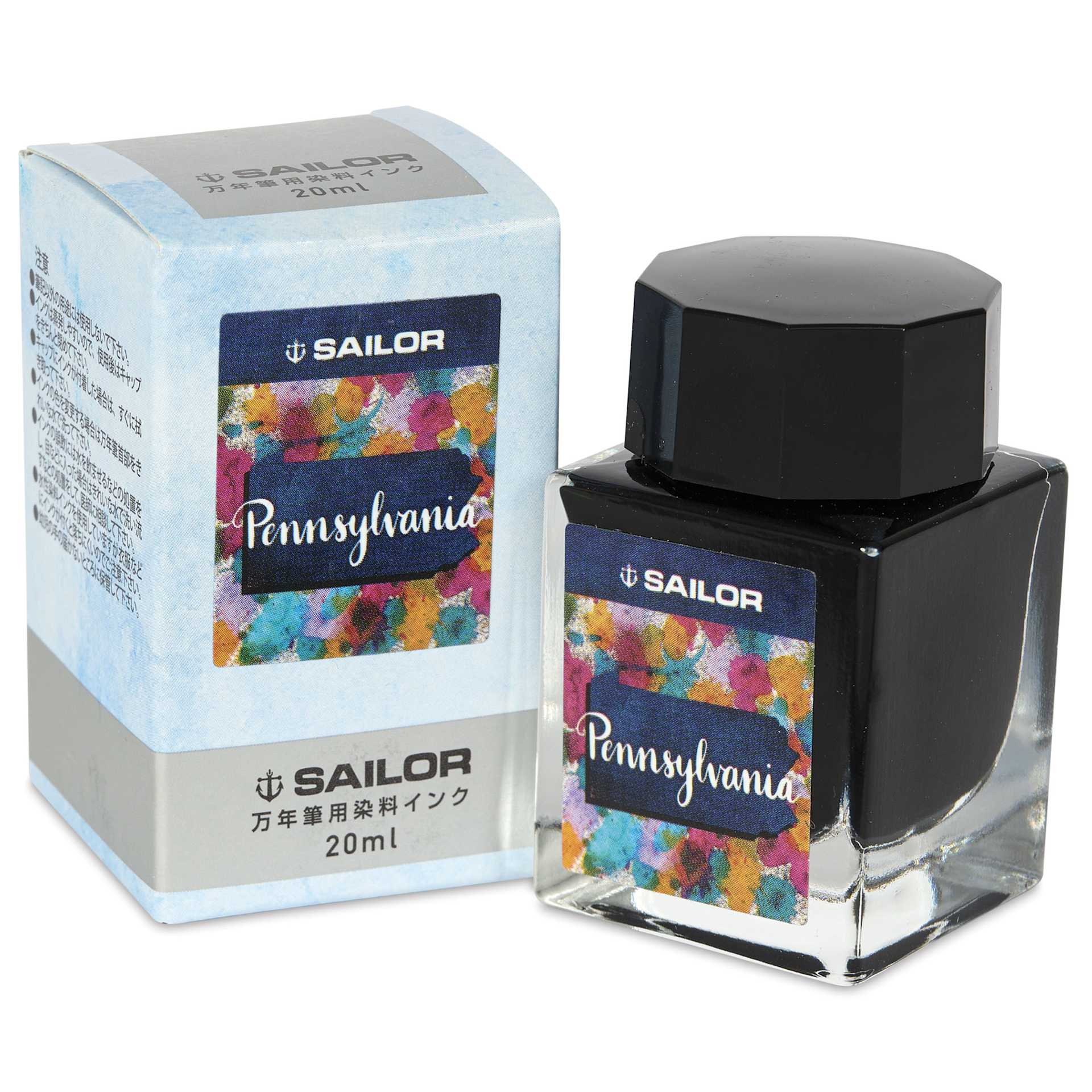 Sailor USA State Ink - Pennsylvania, Blue Gray, 20 ml, with packaging