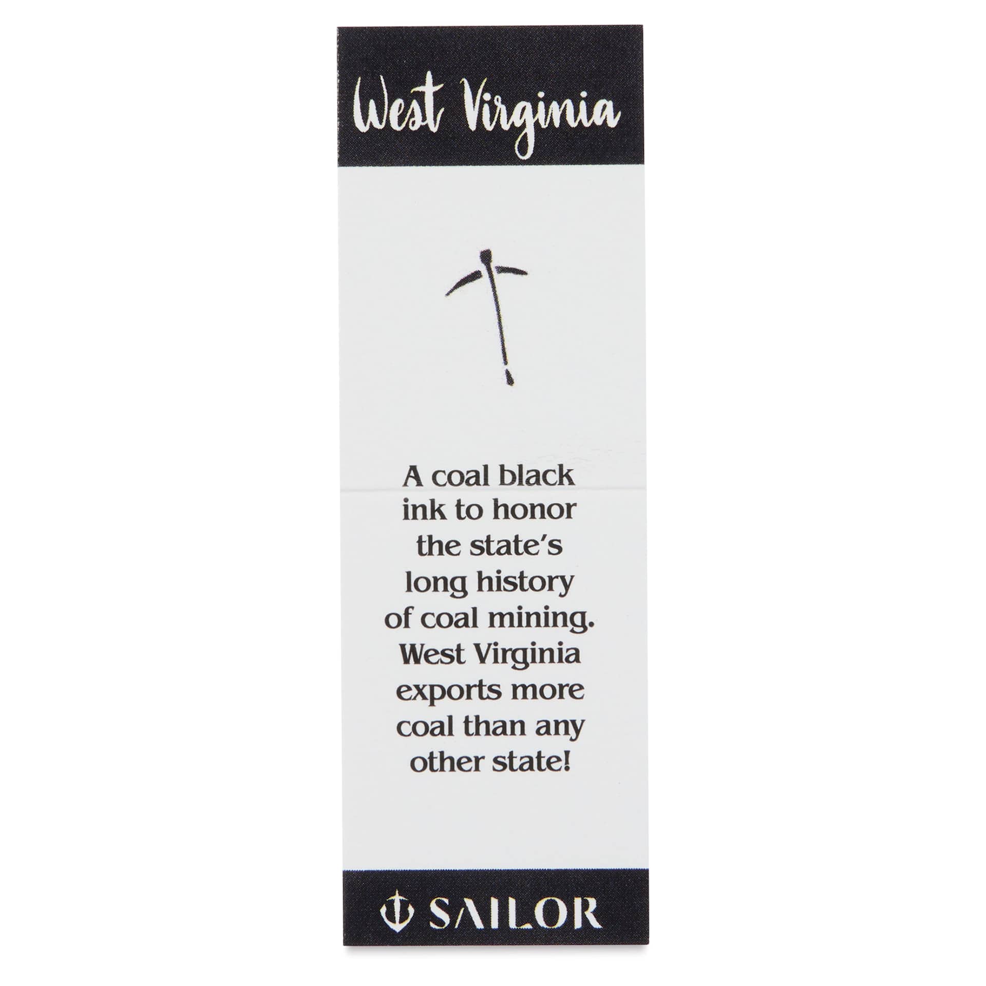 Sailor USA State Ink - West Virginia, Coal Gray, 20 ml, color description