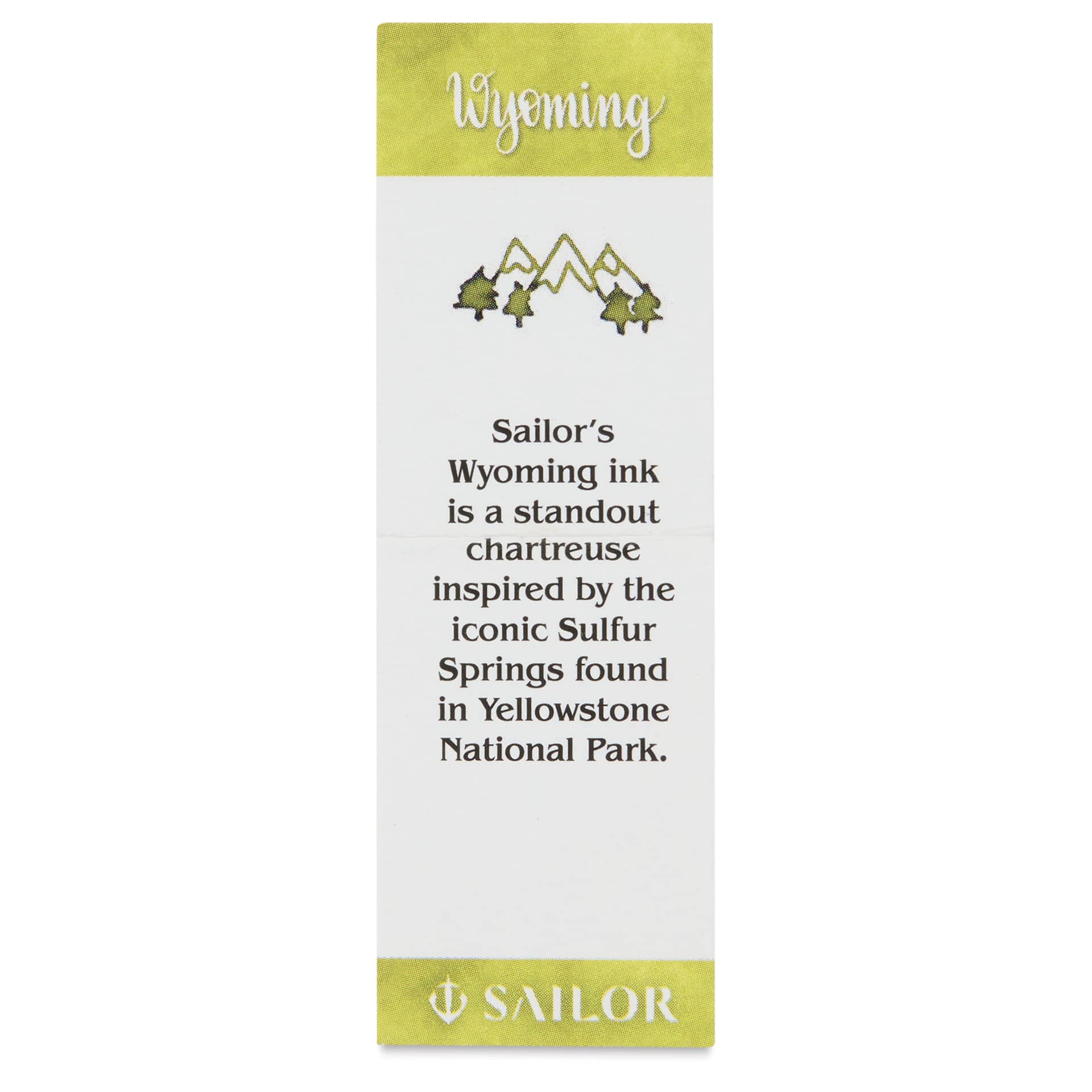 Sailor USA State Ink - Wyoming, Chartreuse, 20 ml, color description