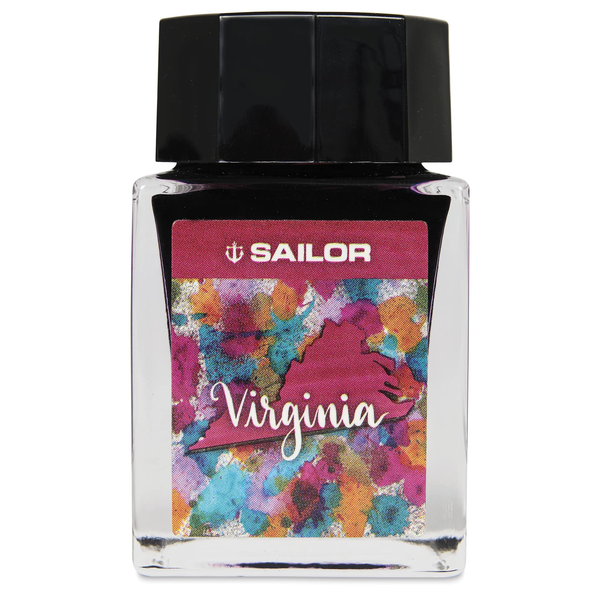 Sailor USA State Ink - Virginia, Red, 20 ml, front of bottle