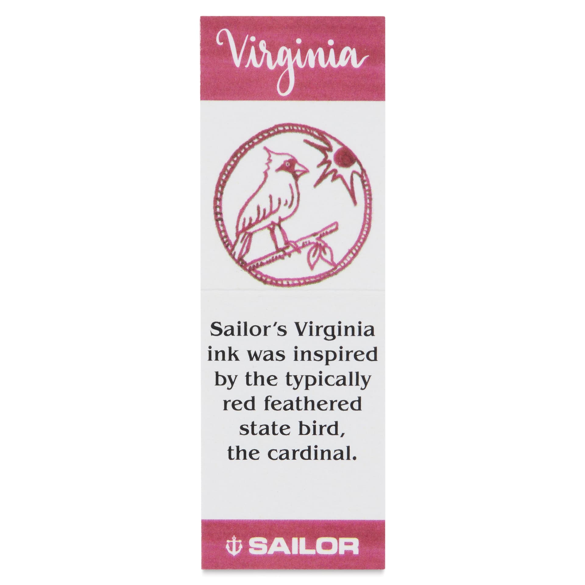 Sailor USA State Ink - Virginia, Red, 20 ml, color description