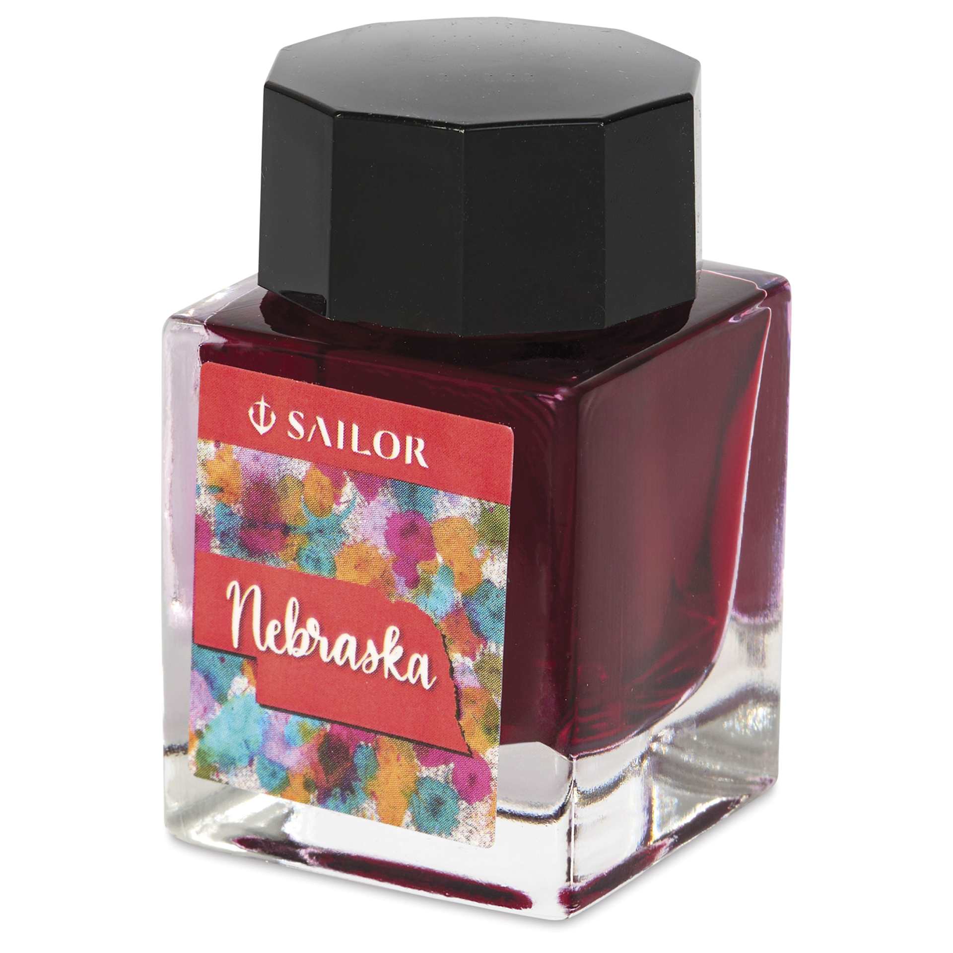 Sailor USA State Ink - Nebraska, Red, 20 ml