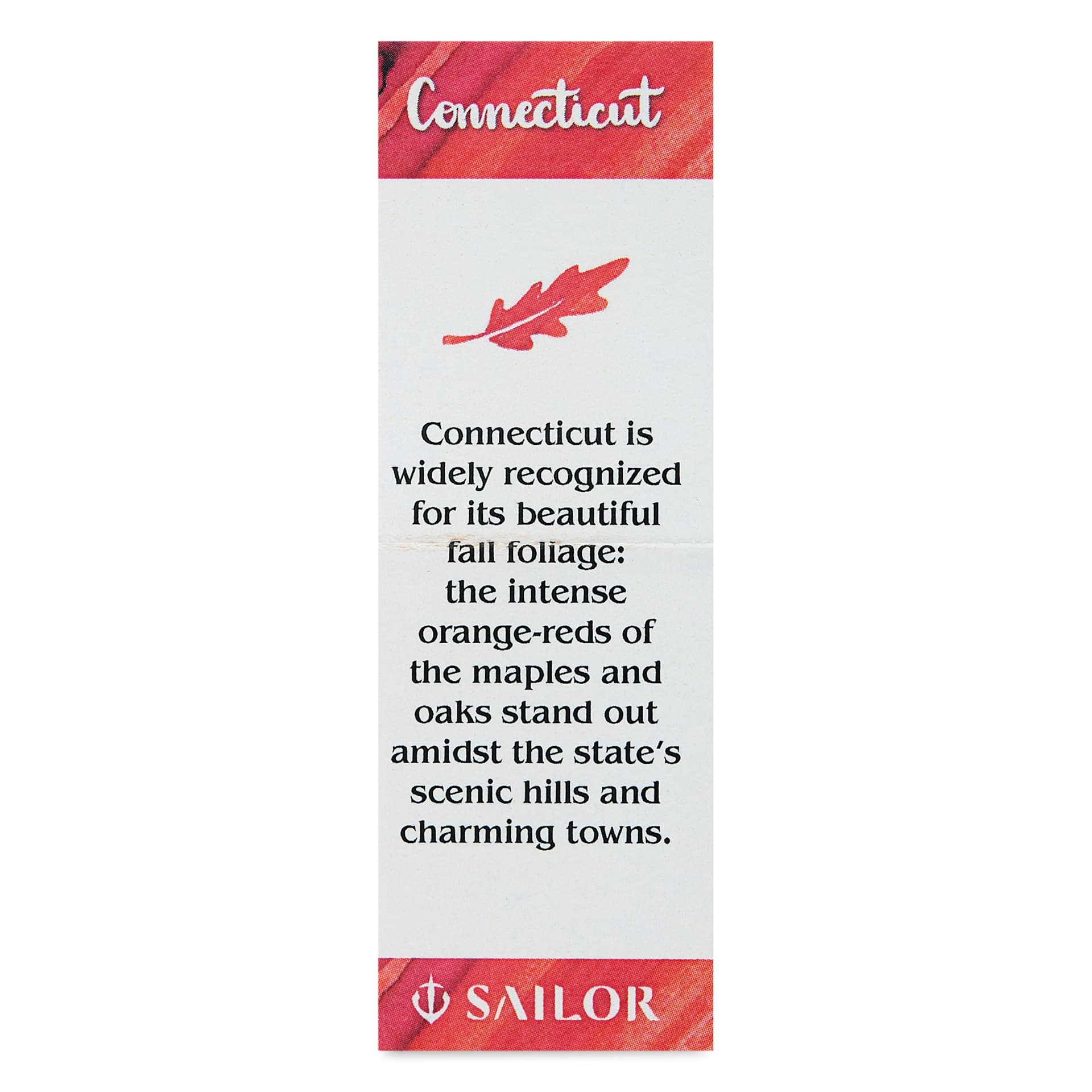 Sailor USA State Ink - Connecticut, Foliage Red, 20 ml, color description