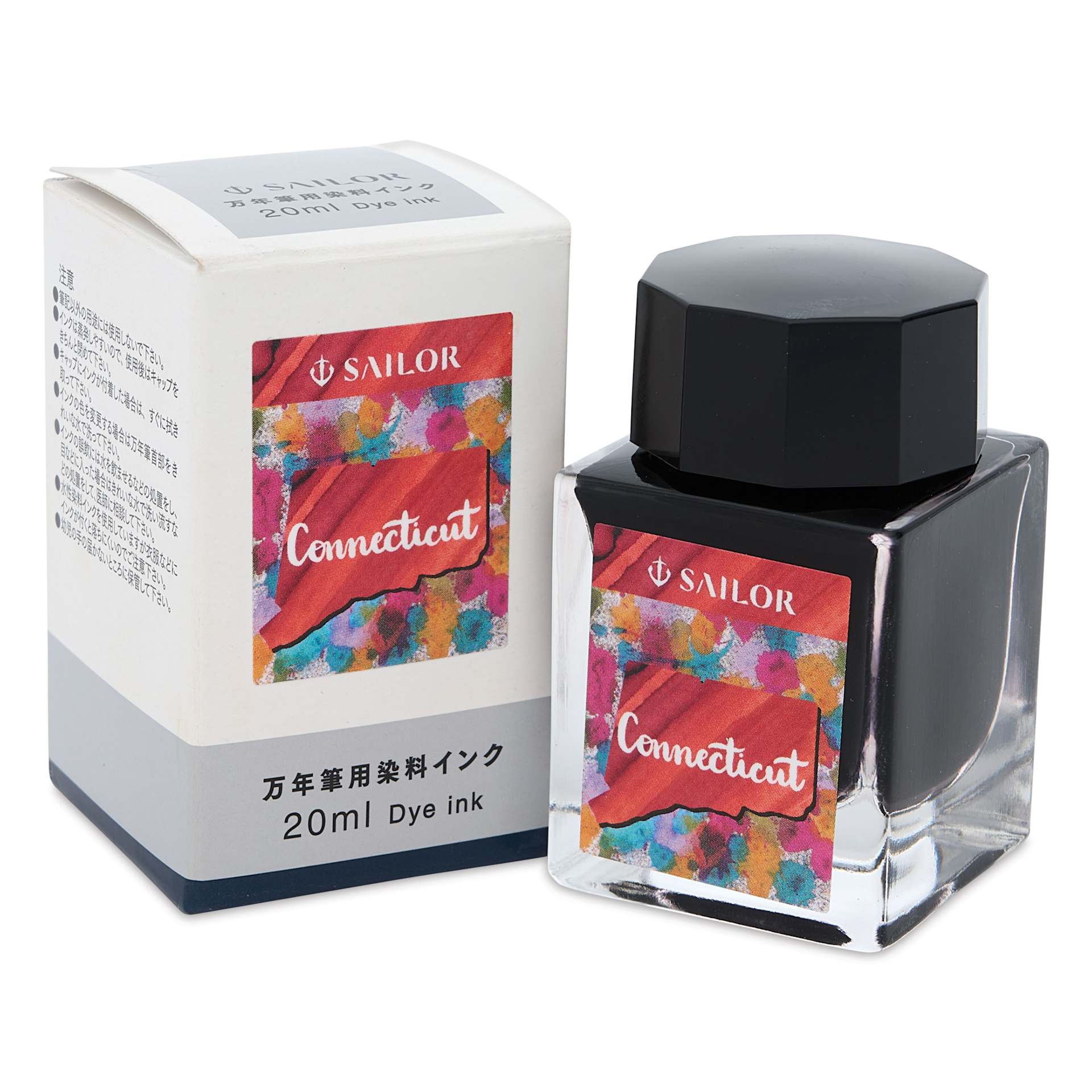 Sailor USA State Ink - Connecticut, Foliage Red, 20 ml, with packaging