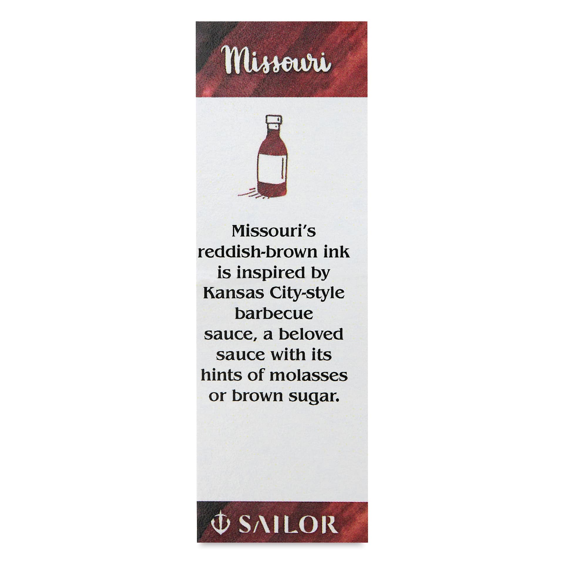 Sailor USA State Ink - Missouri, BBQ Red Brown, 20 ml, color description