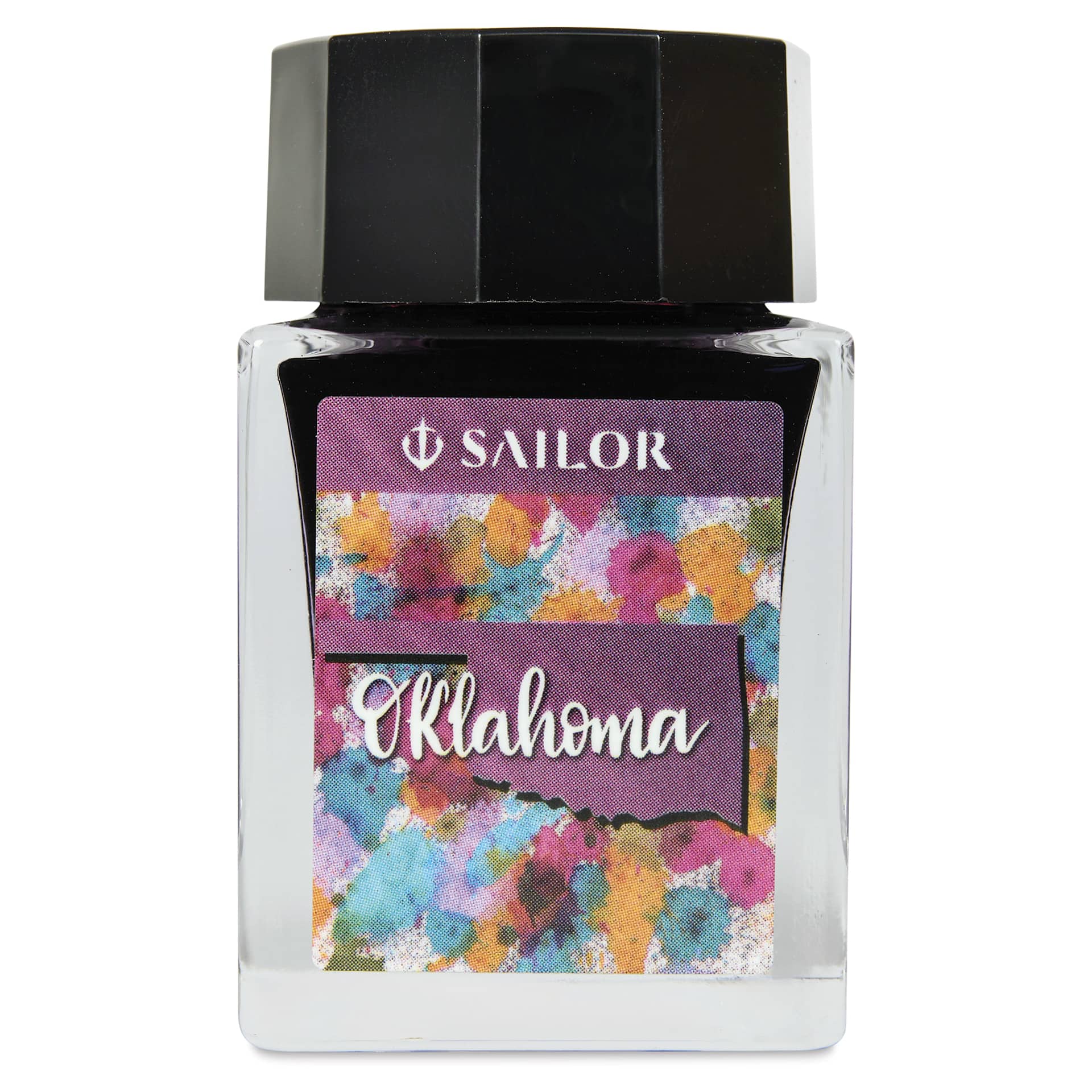 Sailor USA State Ink - Oklahoma, Burgundy, 20 ml, front of bottle