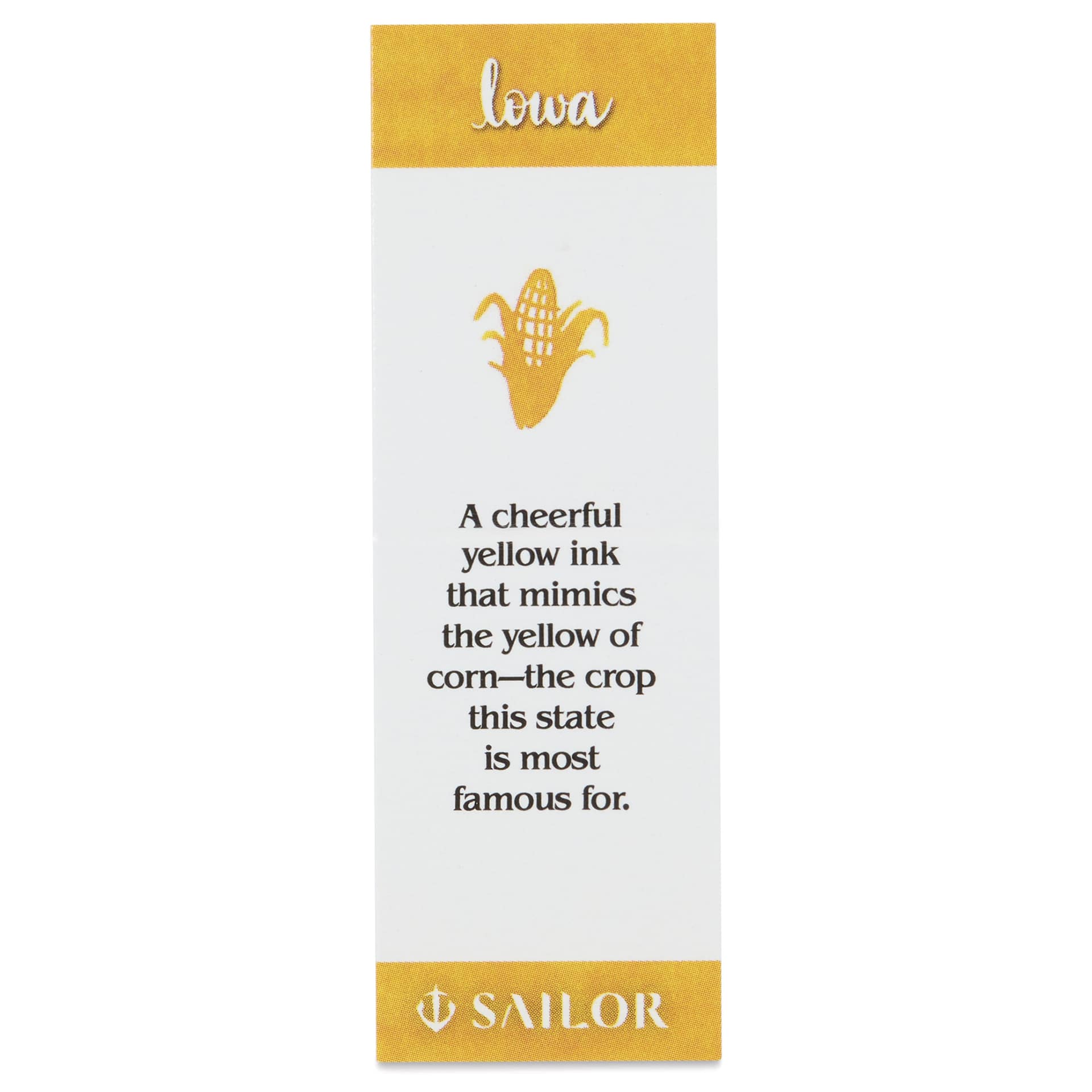 Sailor USA State Ink - Iowa, Bright Yellow, 20 ml, color description