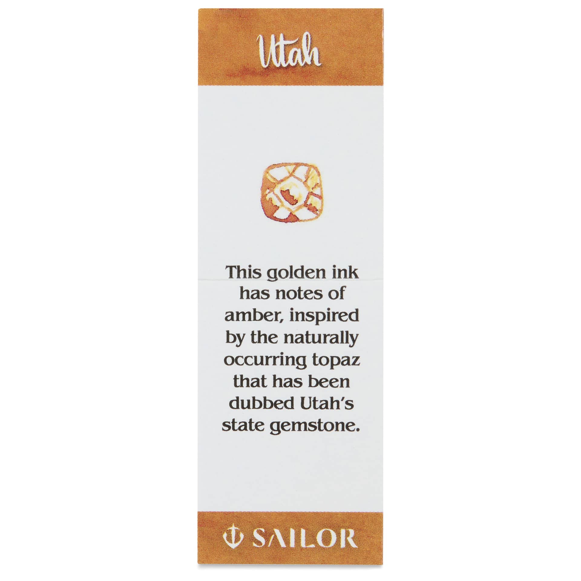 Sailor USA State Ink - Utah, Golden Amber, 20 ml, color description