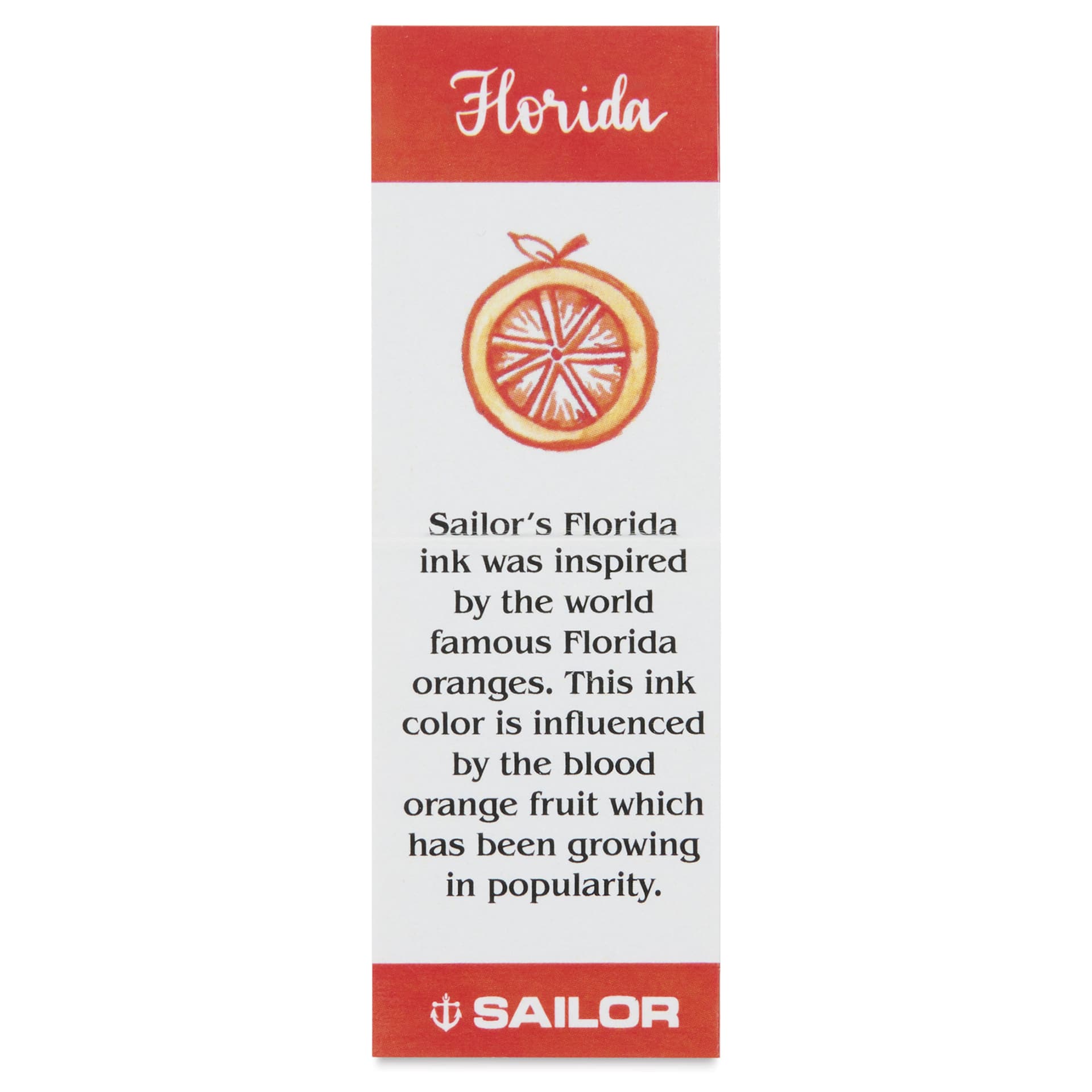 Sailor USA State Ink - Florida, Orange, 20 ml, color description