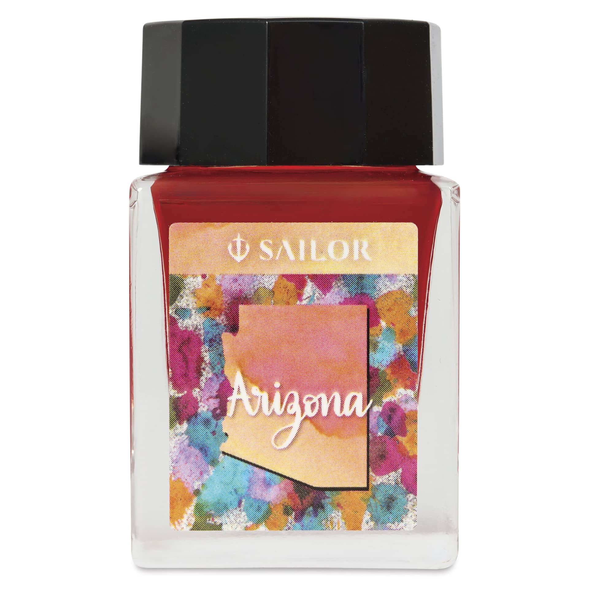 Sailor USA State Ink - Arizona, Coral Orange, 20 ml, front of bottle