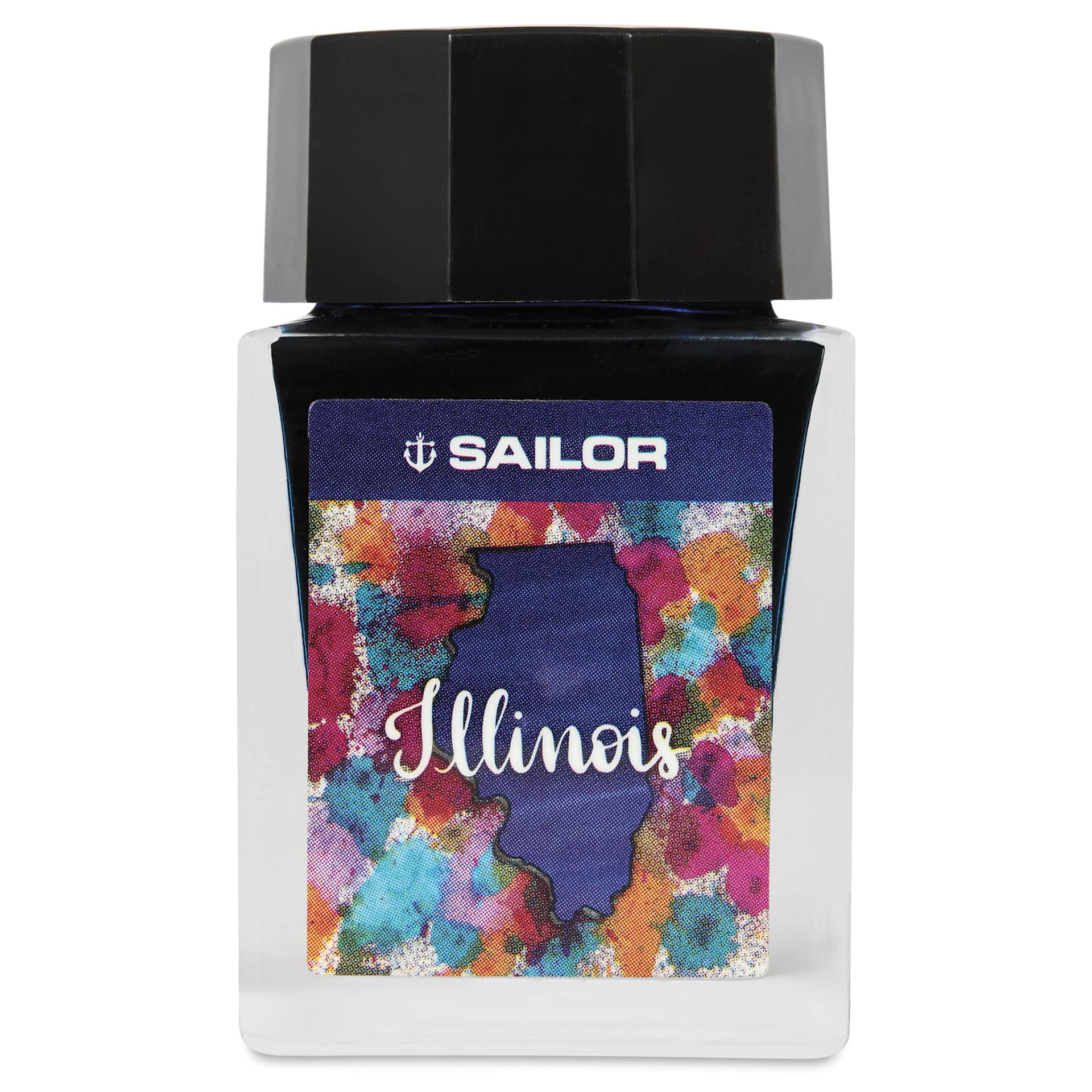 Sailor USA State Ink - Illinois, Blue, 20 ml, front of bottle