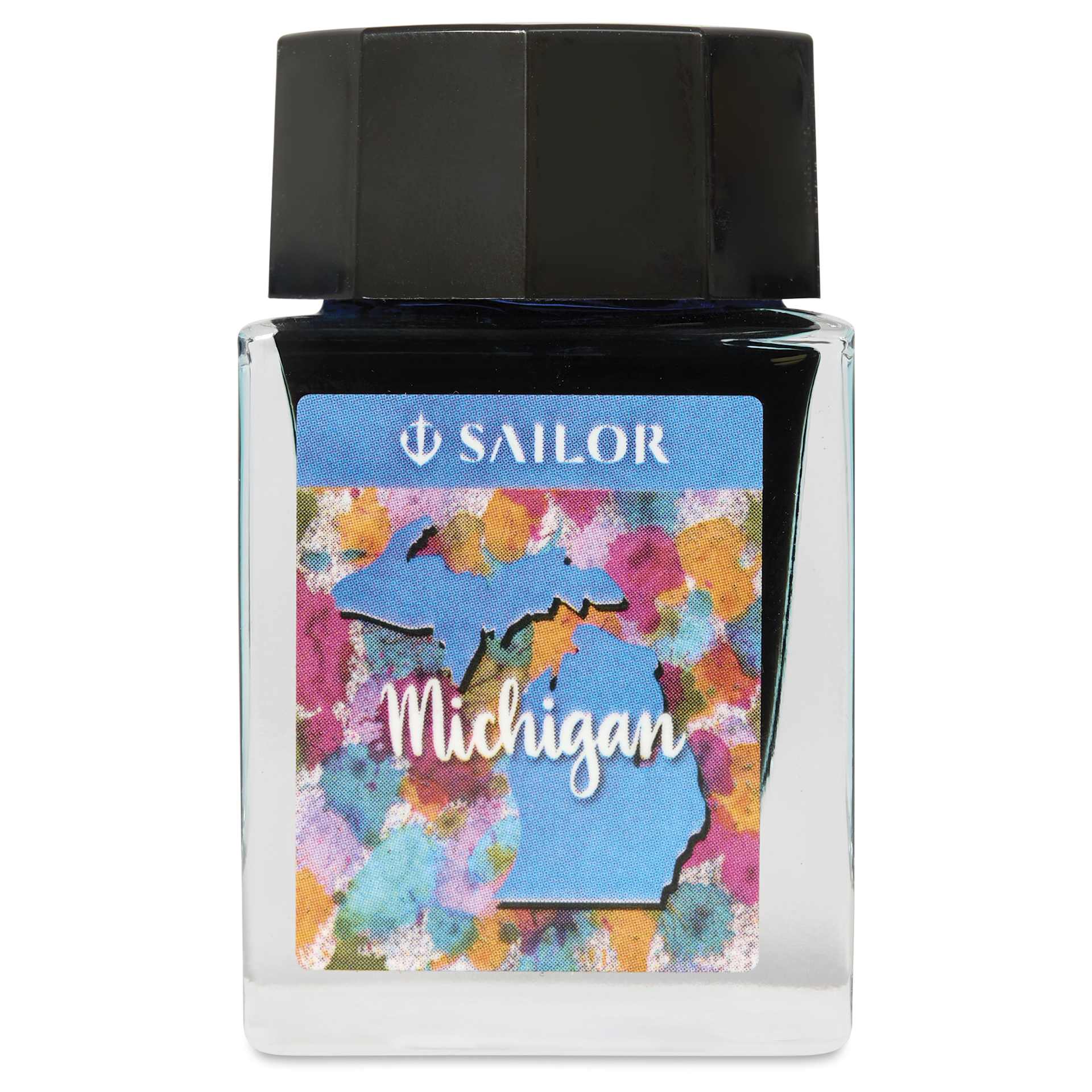 Sailor USA State Ink - Michigan, Blue, 20 ml, front of bottle