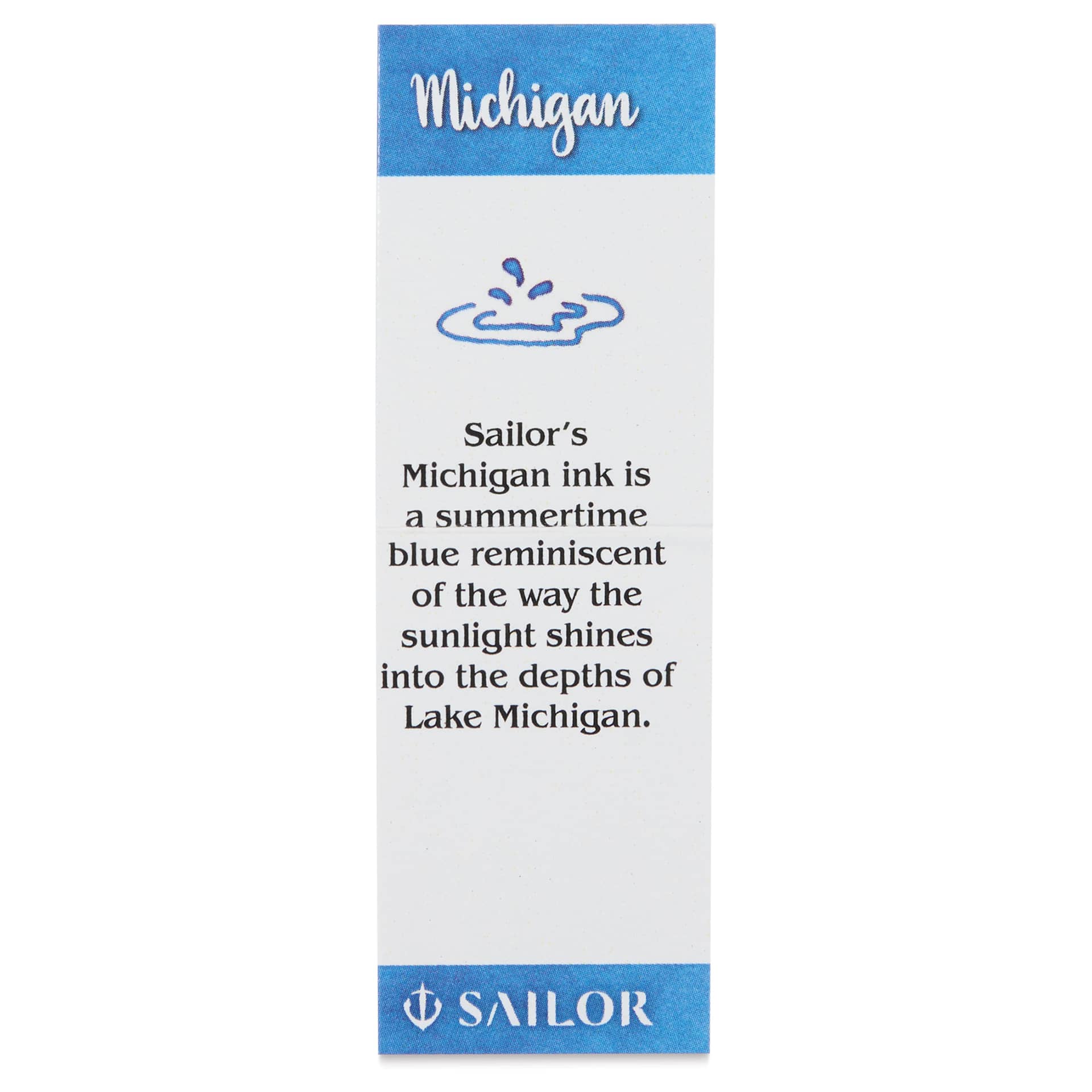 Sailor USA State Ink - Michigan, Blue, 20 ml, color description