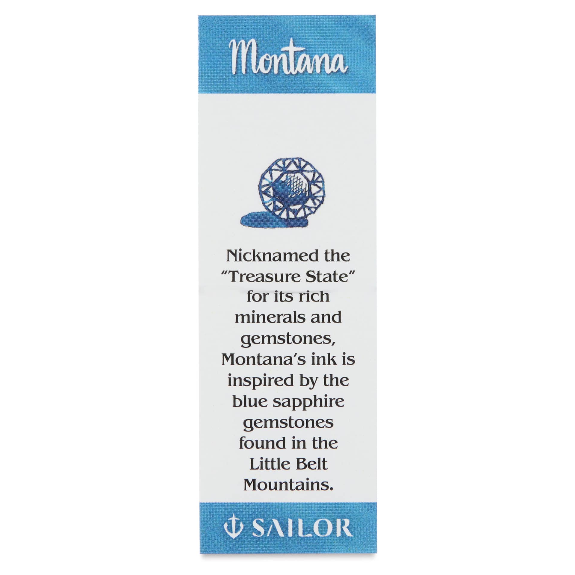 Sailor USA State Ink - Montana, Blue, 20 ml, color description