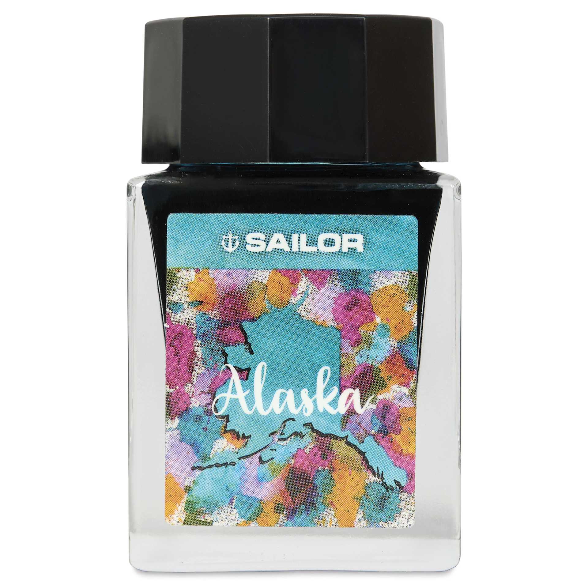 Sailor USA State Ink - Alaska, Aqua Blue, 20 ml, front of bottle