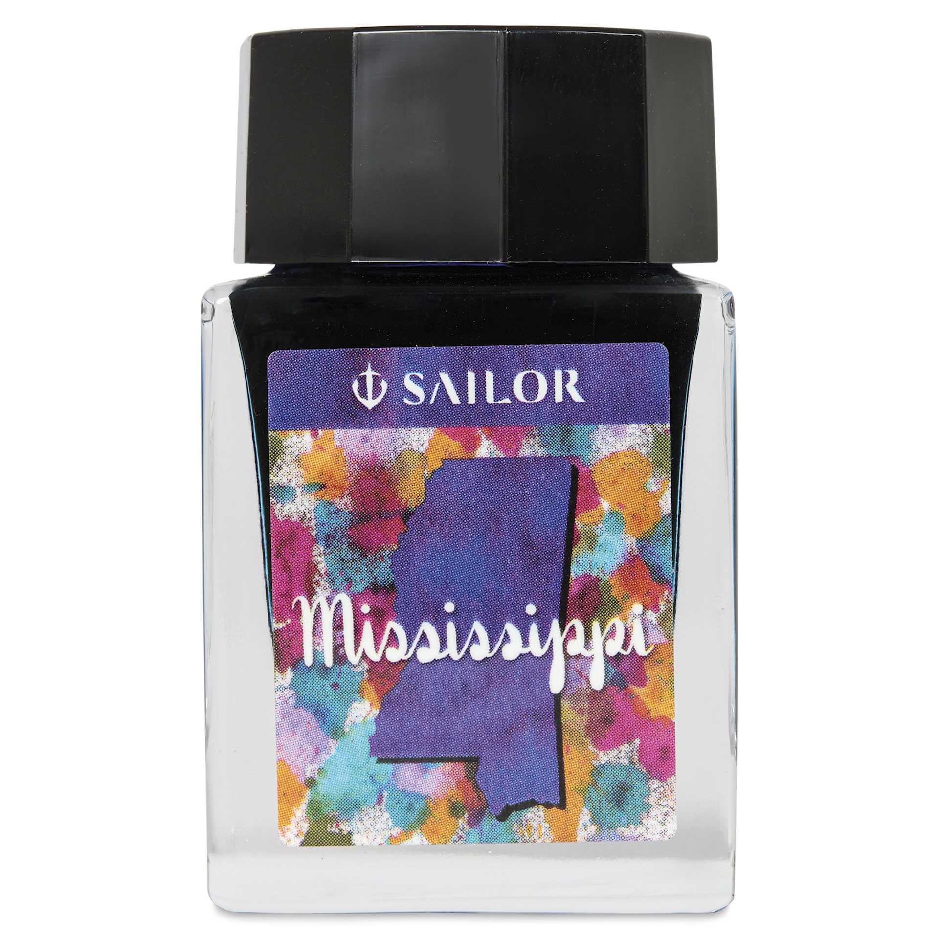 Sailor USA State Ink - Mississippi, Deep Blue, 20 ml, front of bottle