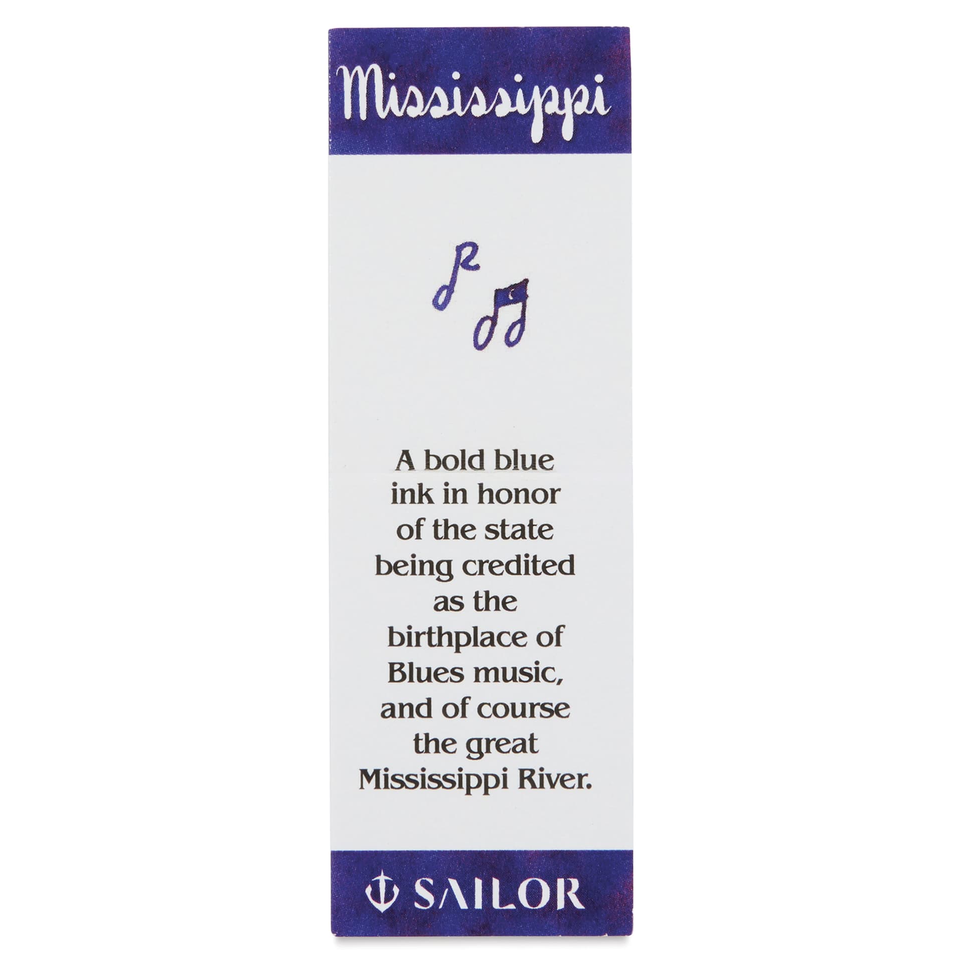Sailor USA State Ink - Mississippi, Deep Blue, 20 ml, color description