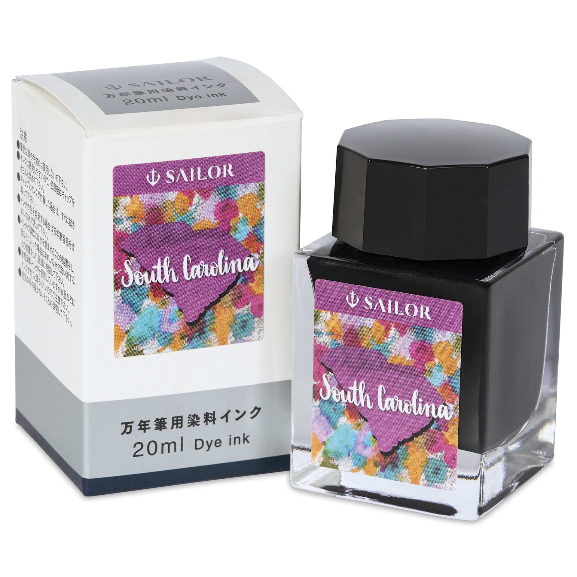 Sailor USA State Ink - South Carolina, Amethyst Purple, 20 ml, with packaging