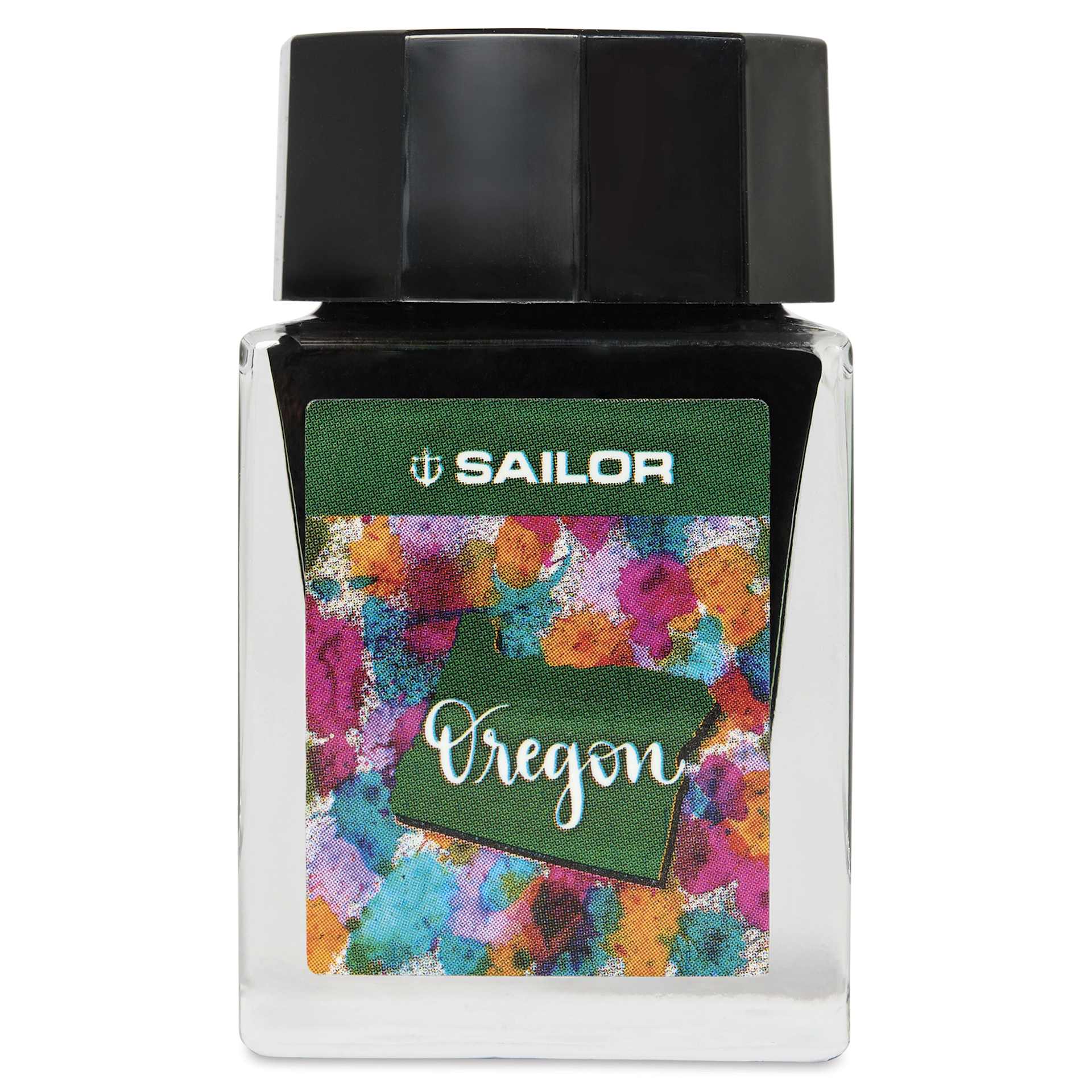 Sailor USA State Ink - Oregon, Green, 20 ml, front of bottle