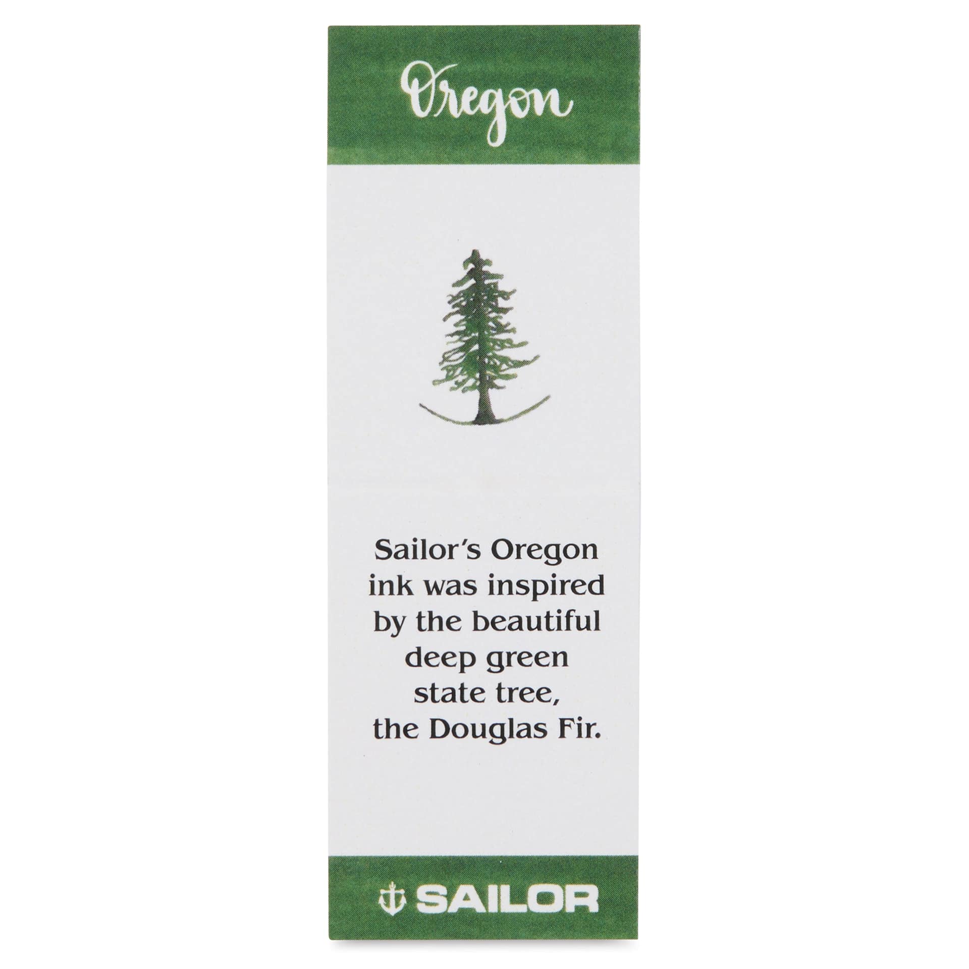 Sailor USA State Ink - Oregon, Green, 20 ml, color description