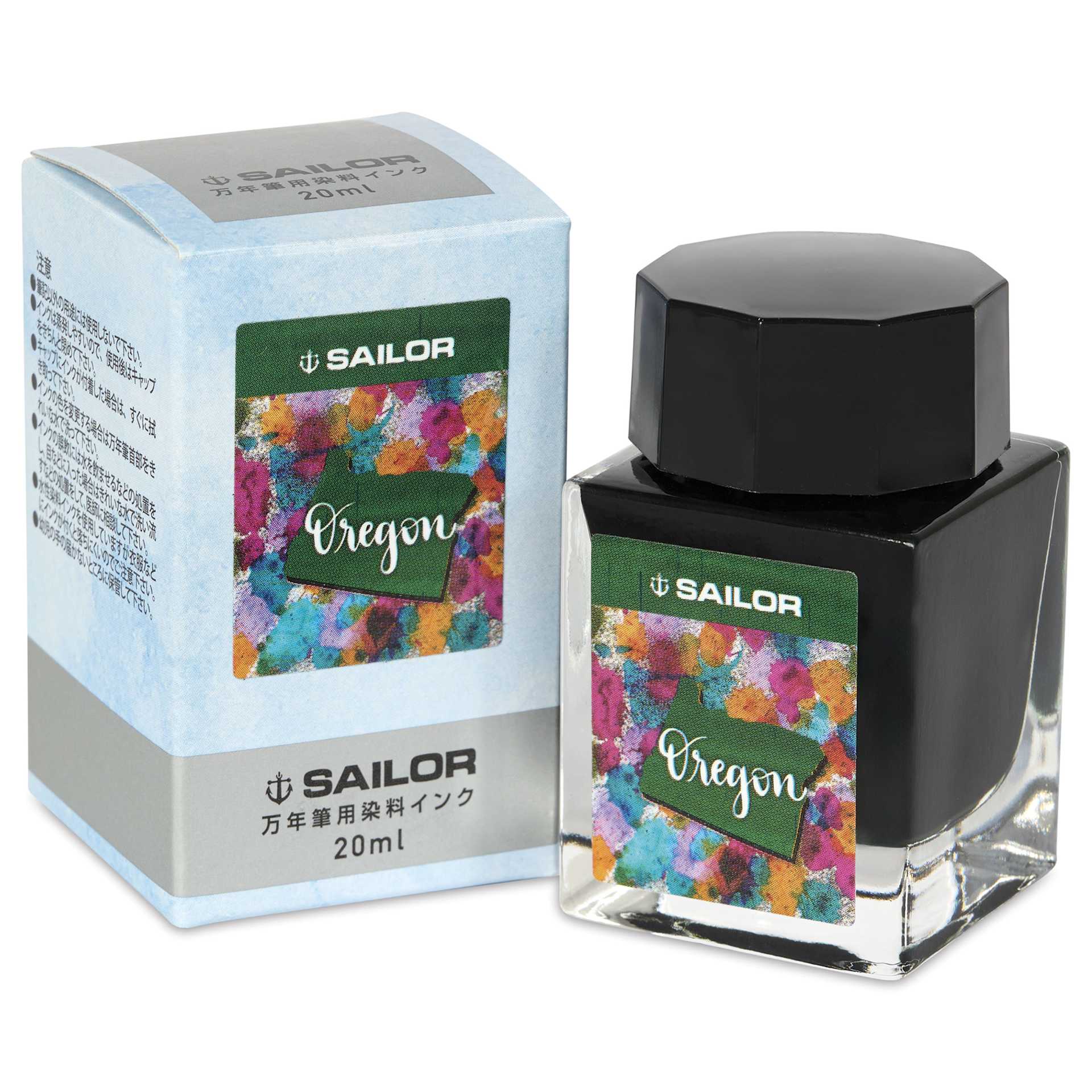 Sailor USA State Ink - Oregon, Green, 20 ml, with packaging