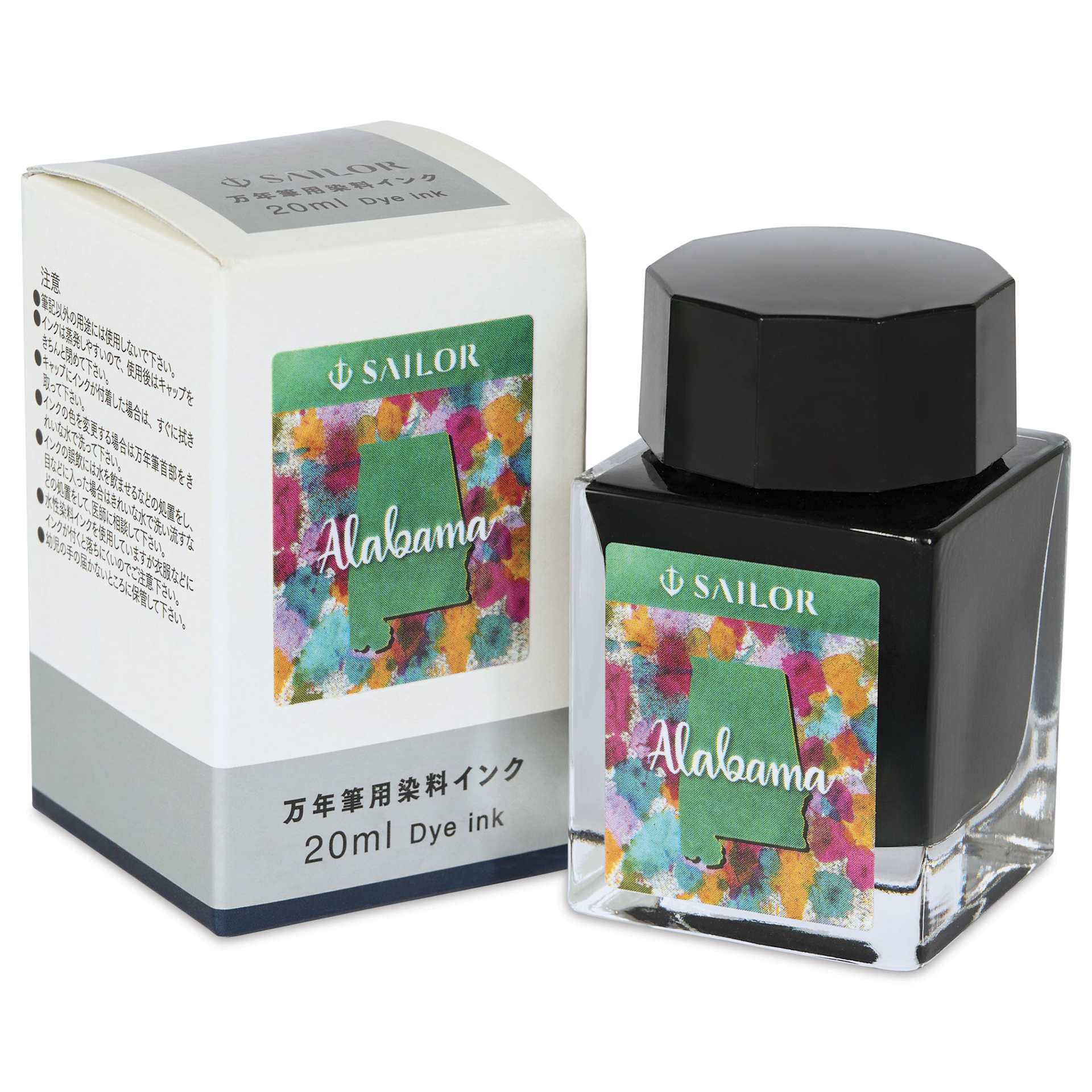 Sailor USA State Ink - Alabama, Collard Green, 20 ml, with packaging
