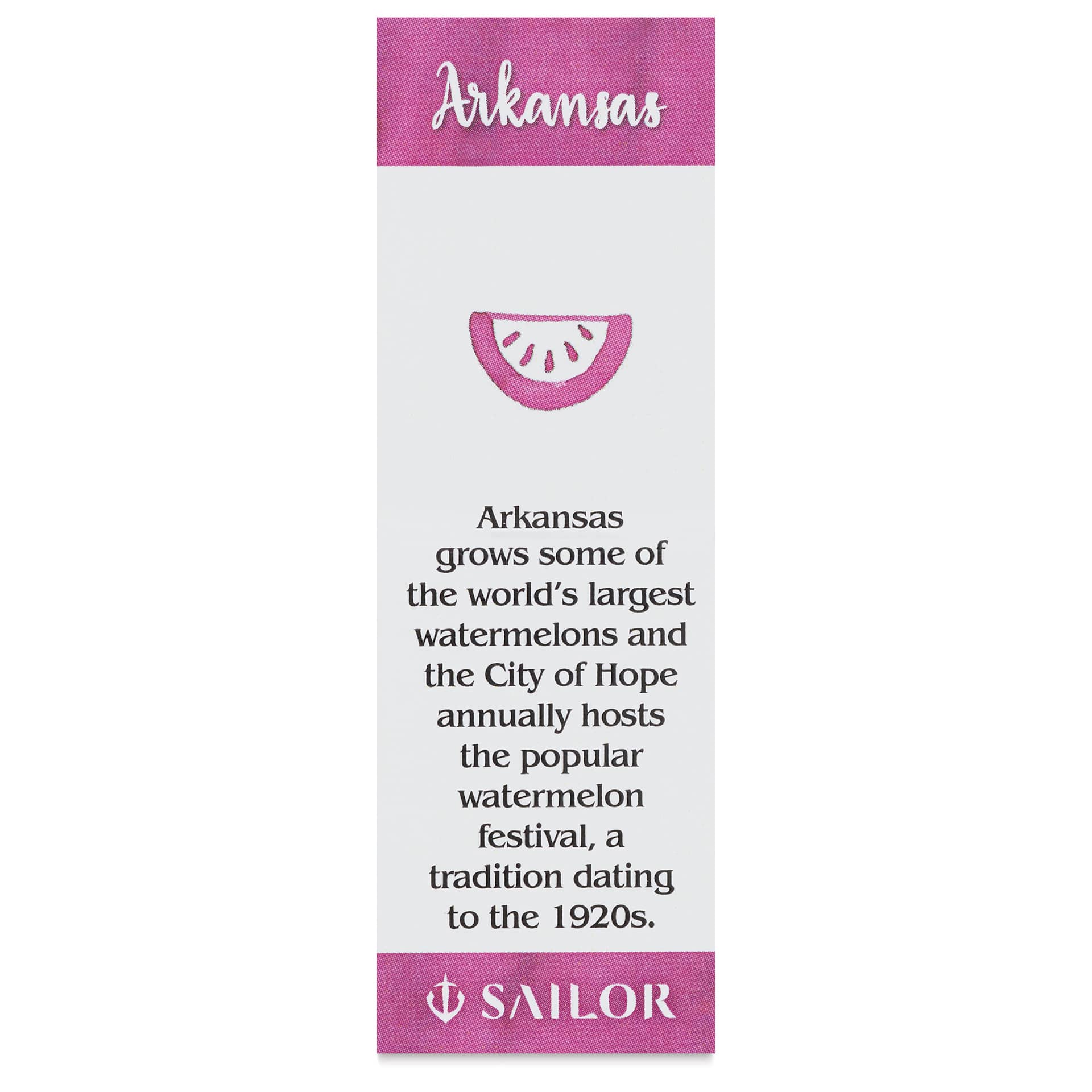 Sailor USA State Ink - Arkansas, Watermelon, 20 ml, color description