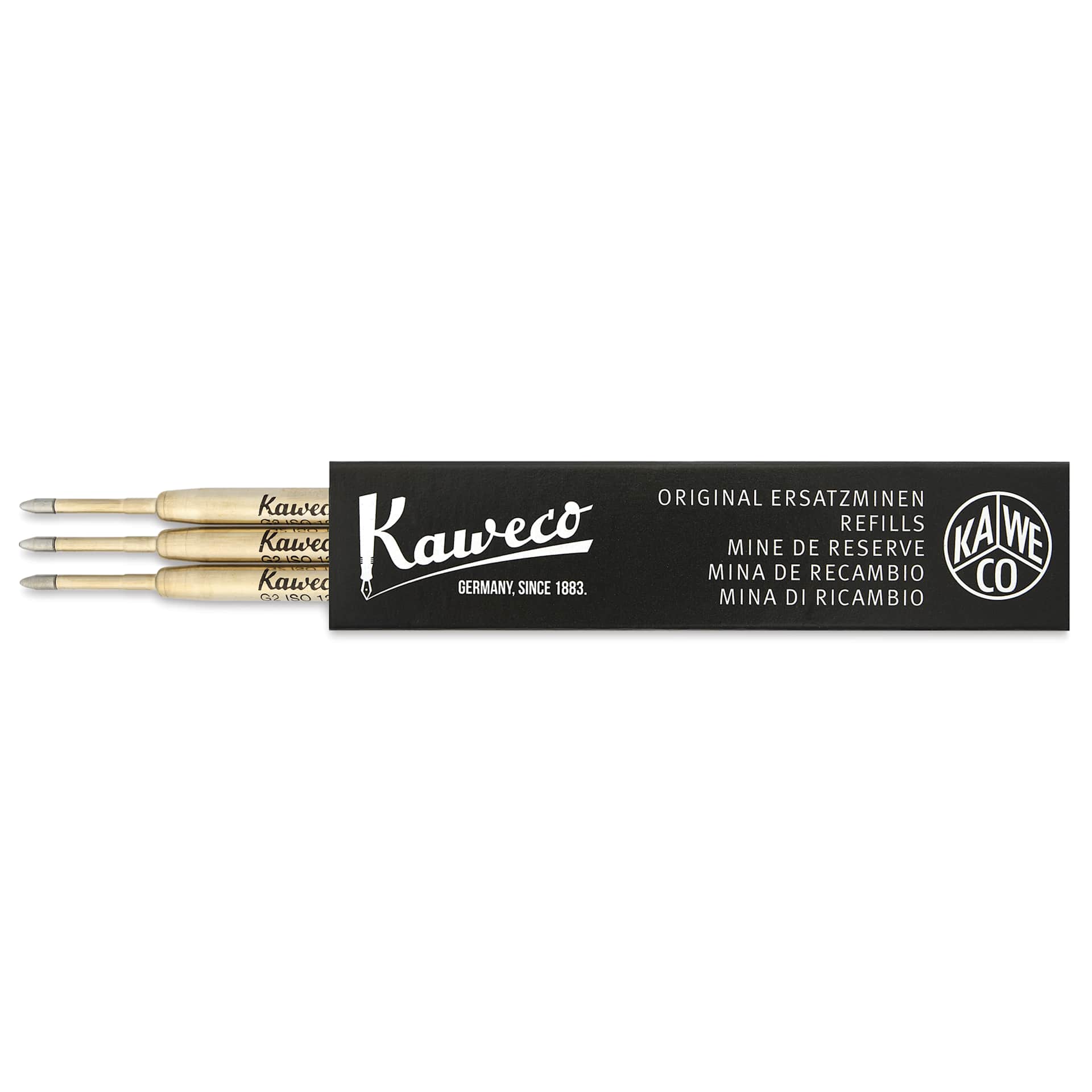Kaweco G2 Ballpoint Refills - Black, 1.0 mm, Pkg of 3, in packaging
