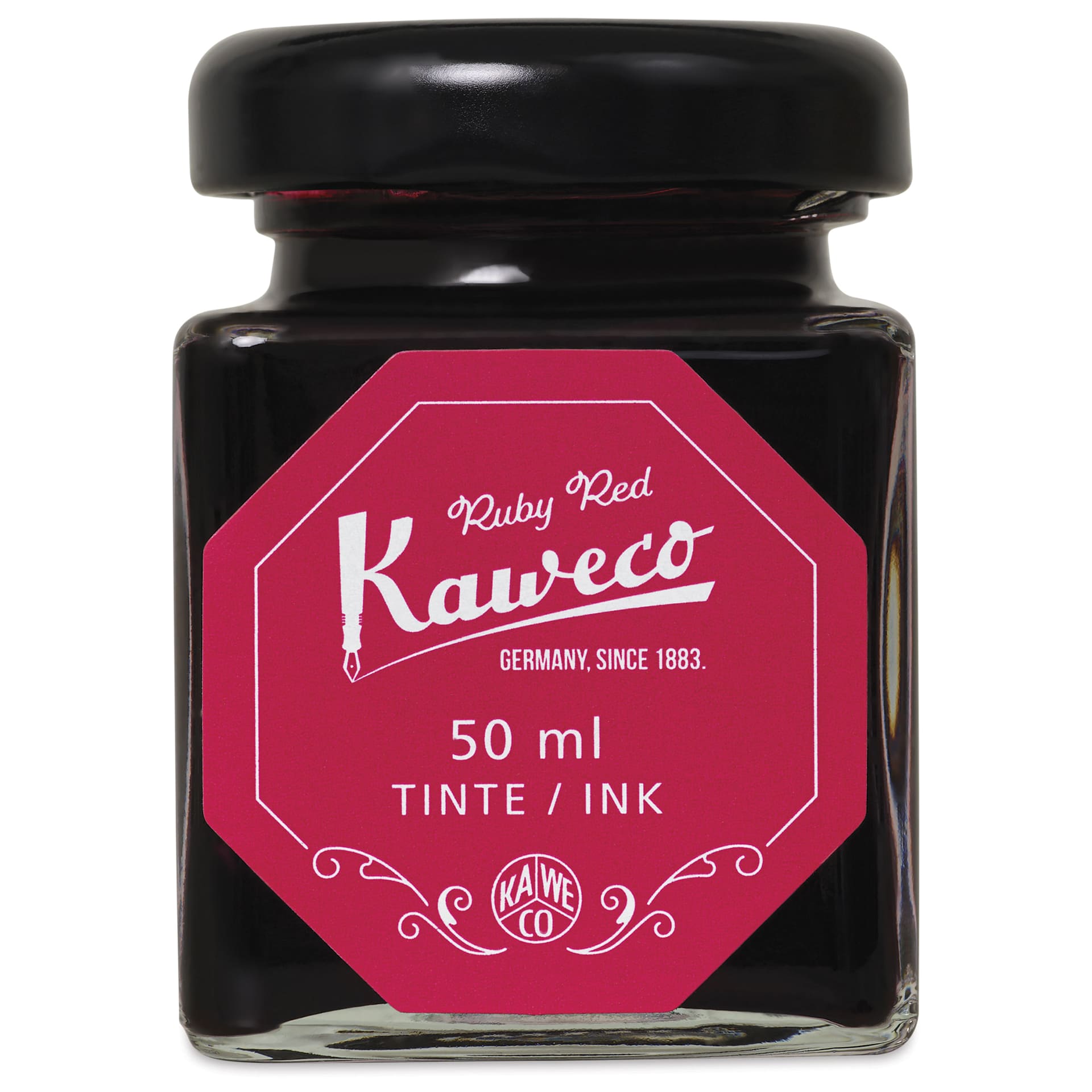 Kaweco Fountain Pen Ink - Ruby Red, 50 ml, front of the bottle