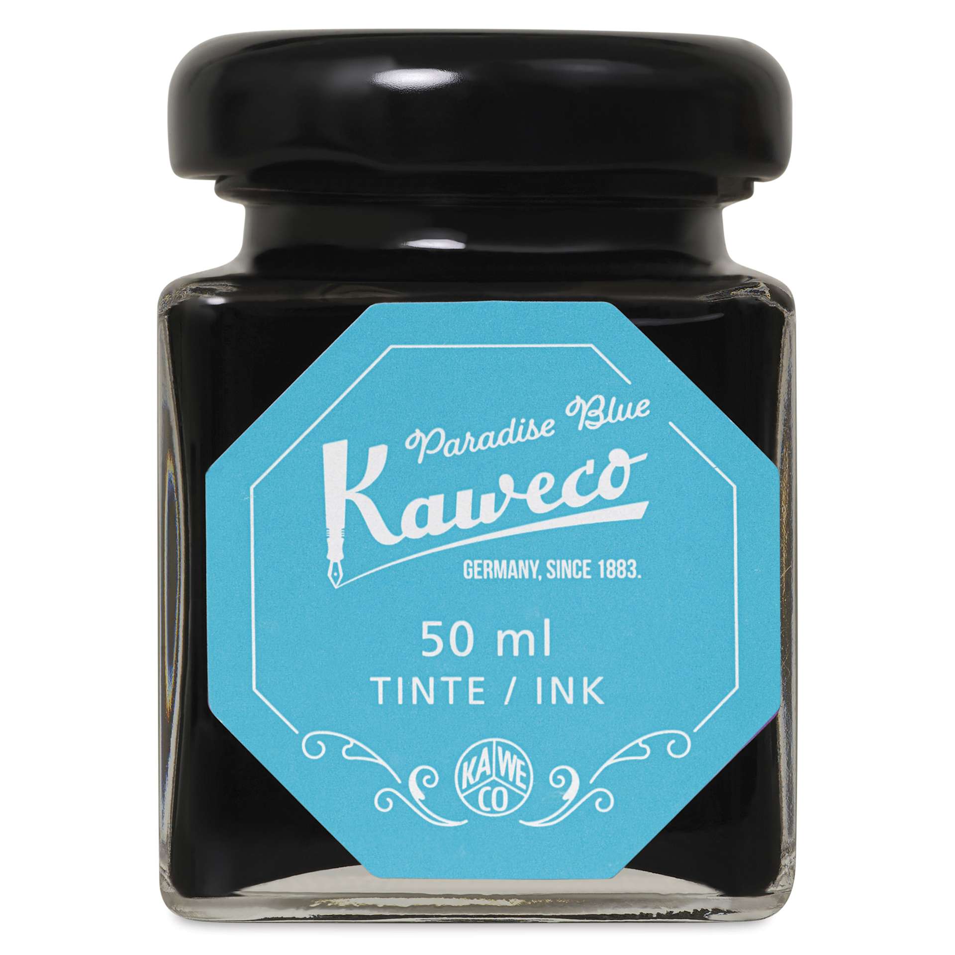 Kaweco Fountain Pen Ink - Paradise Blue, 50 ml, front of the bottle