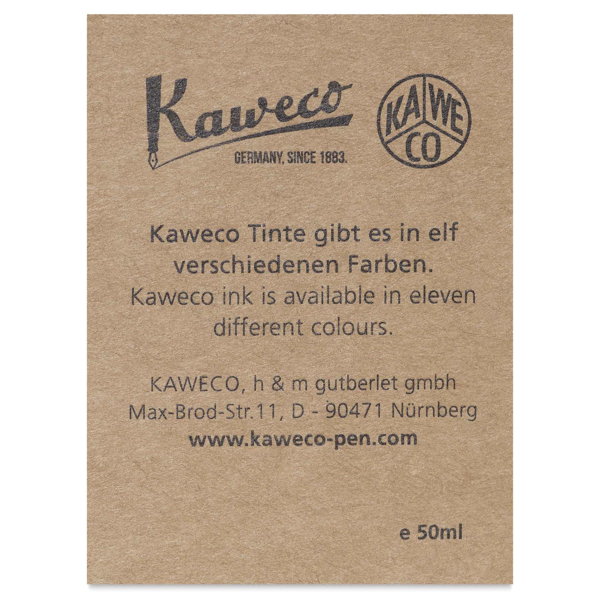 Kaweco Fountain Pen Ink - Palm Green, 50 ml, Bottle, back of the packaging