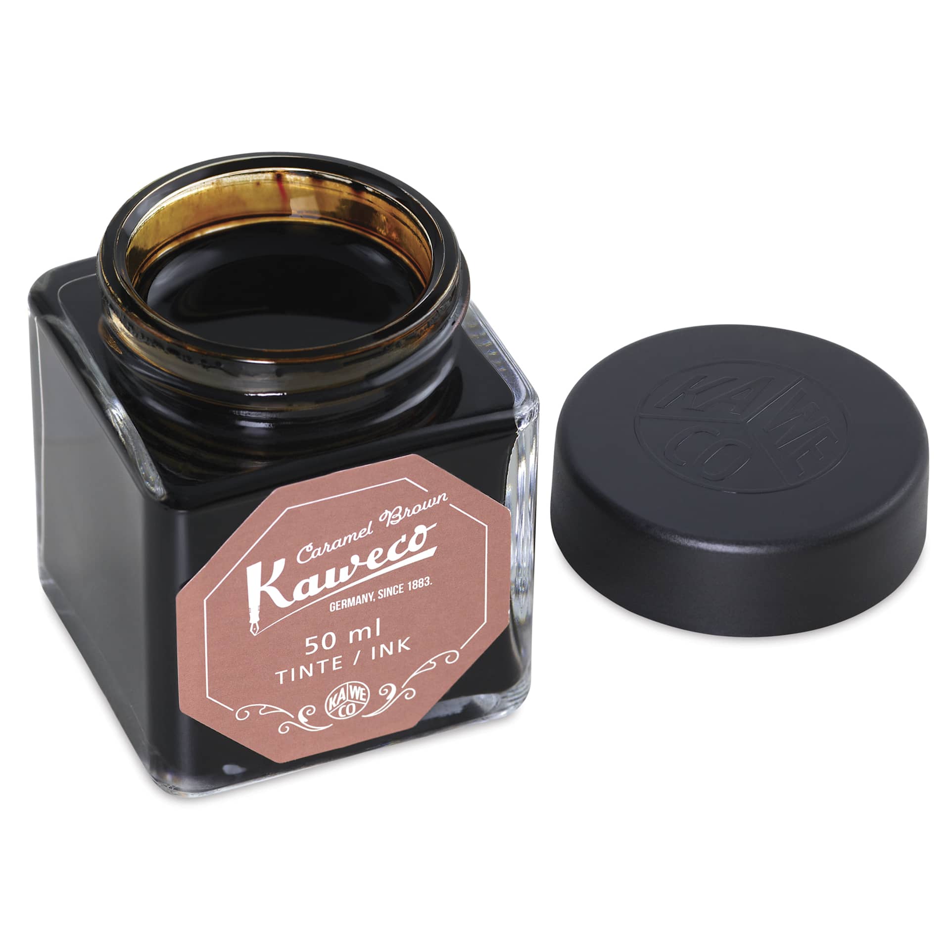 Kaweco Fountain Pen Ink - Caramel Brown, 50 ml, Bottle, cap off