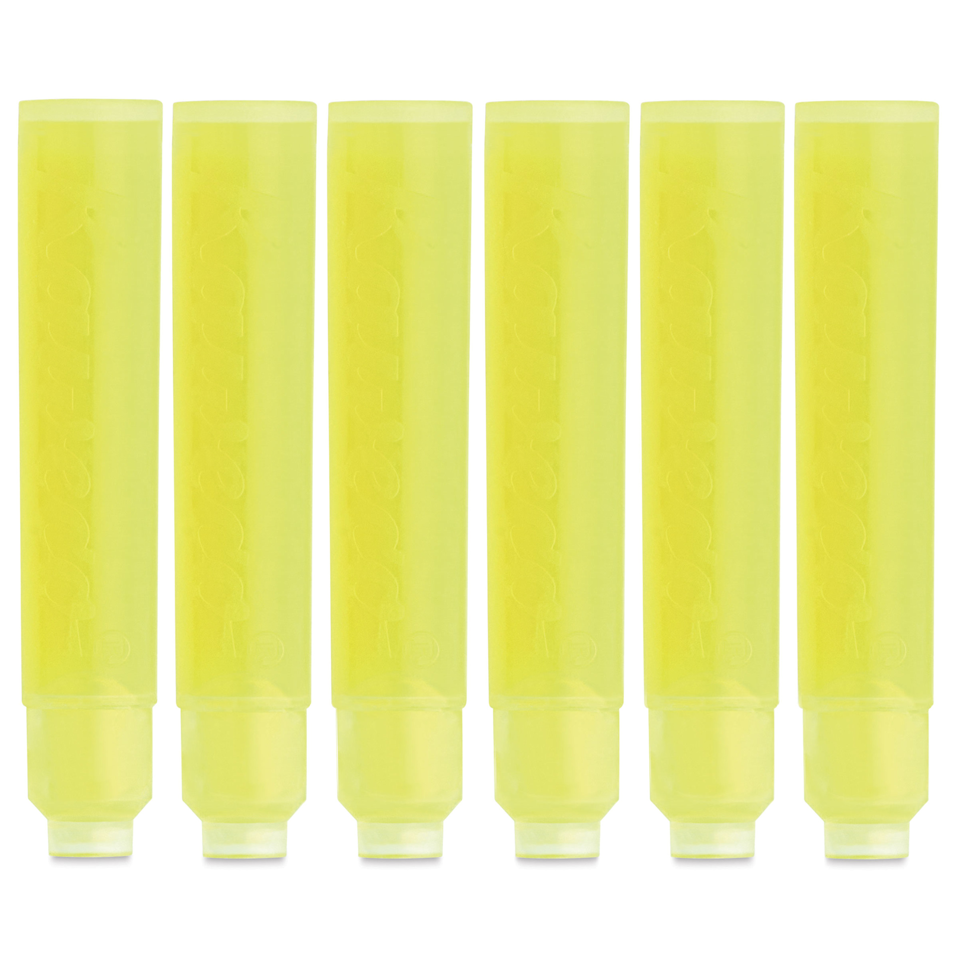 Kaweco Fountain Pen Ink Cartridges - Glowing Yellow, cartridges laid out