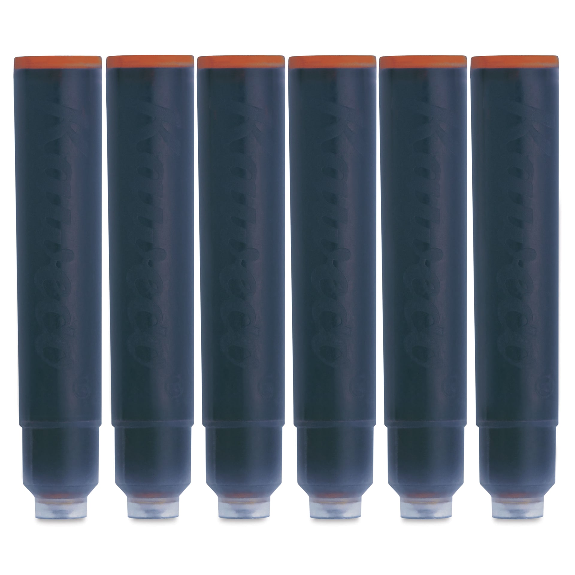 Kaweco Fountain Pen Ink Cartridges - Sun Orange, cartridges laid out