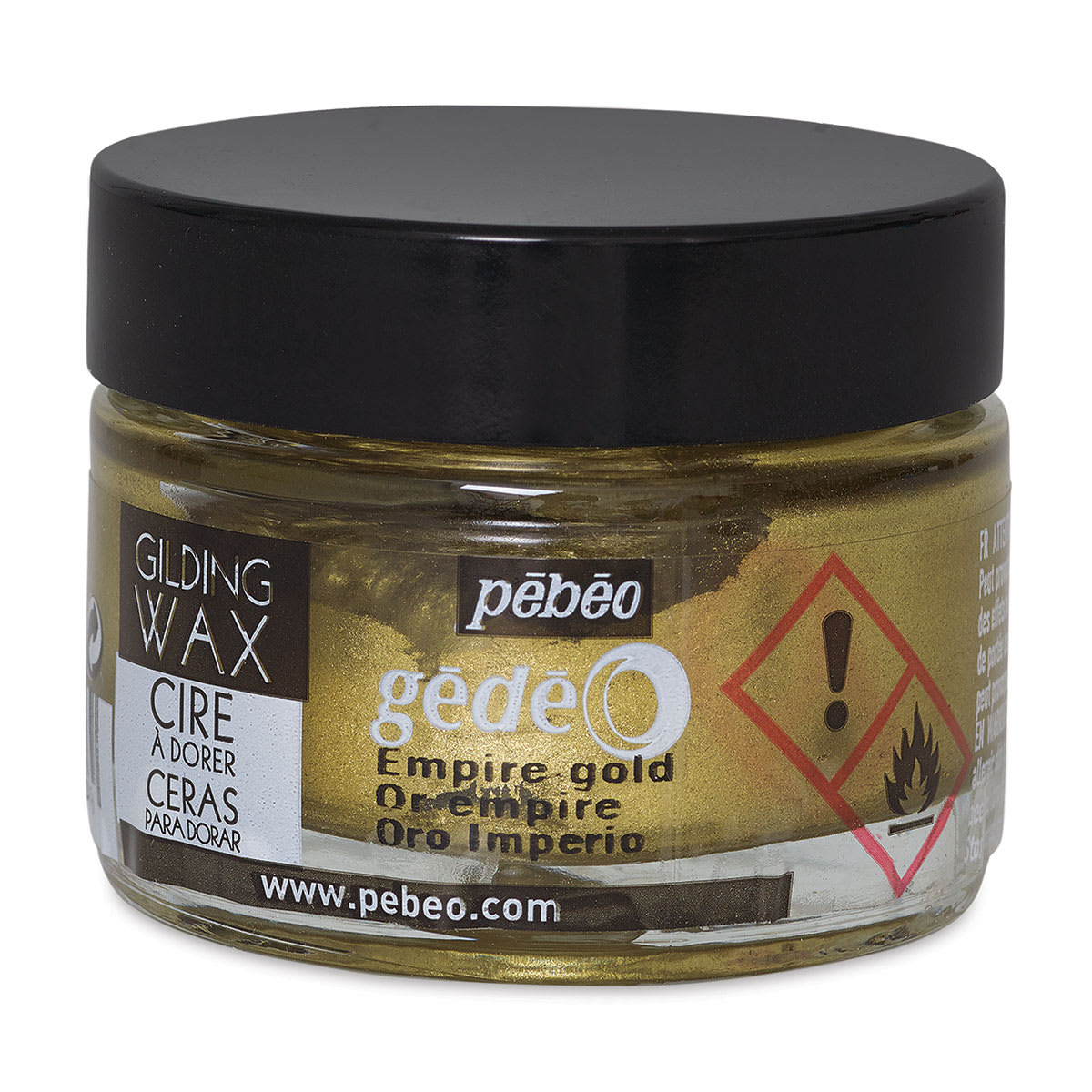 Pebeo Gedeo Gilding Wax - Front of 30 ml jar of Empire Gold Wax