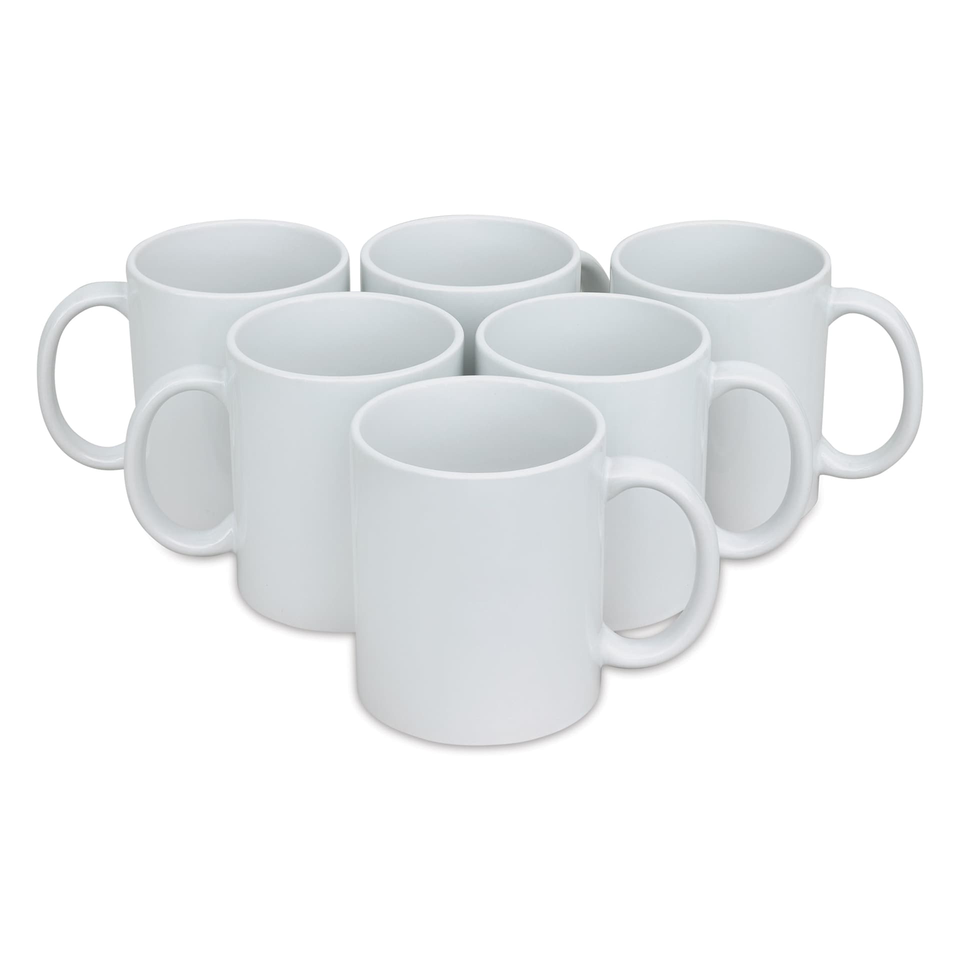 Craft Express Sublimation Printing Ceramic Mug - 11 oz, White, Pkg of 6 (out of packaging)