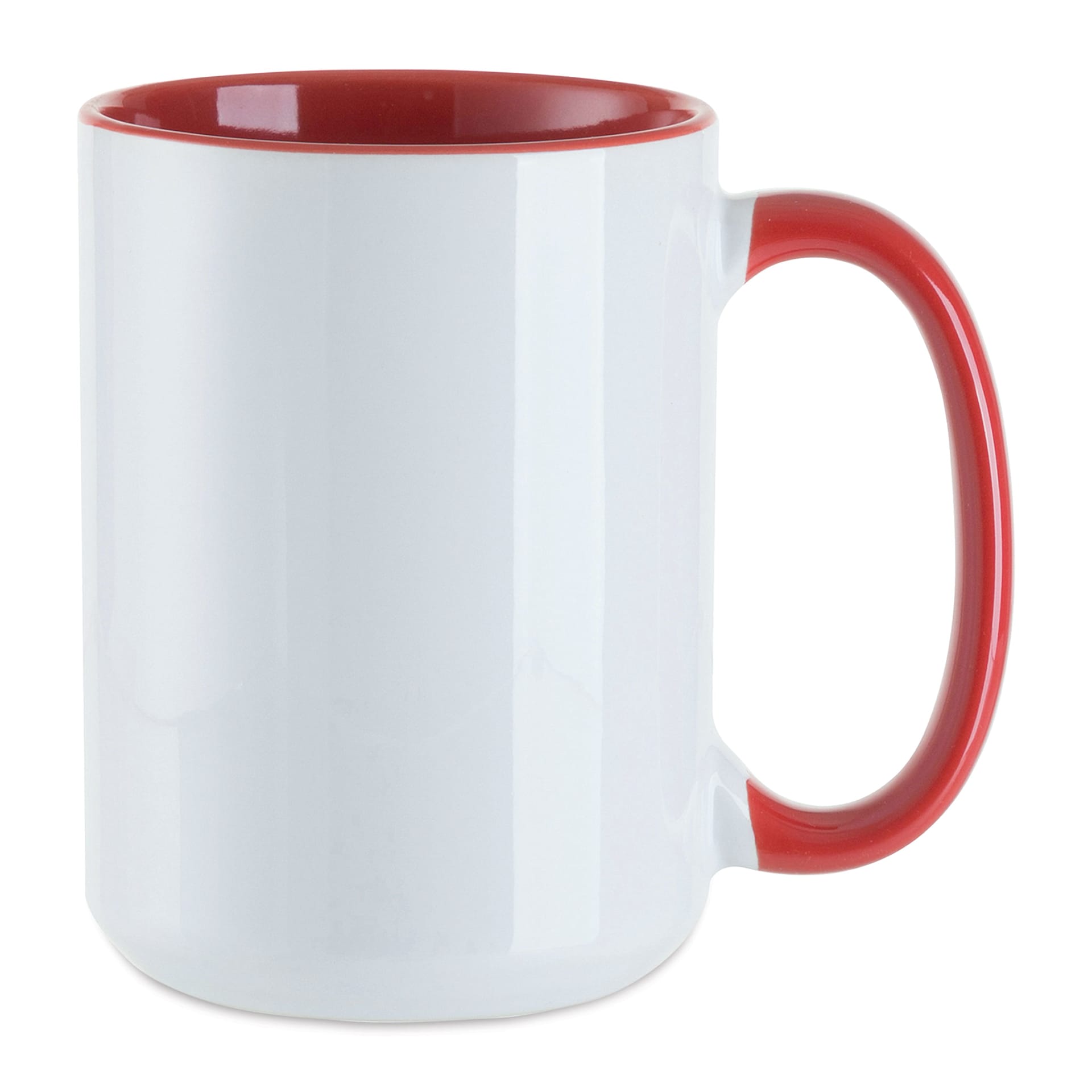 Craft Express Sublimation Printing Ceramic Mug - 15 oz, White and Red, Pkg of 6 
(blank mug)