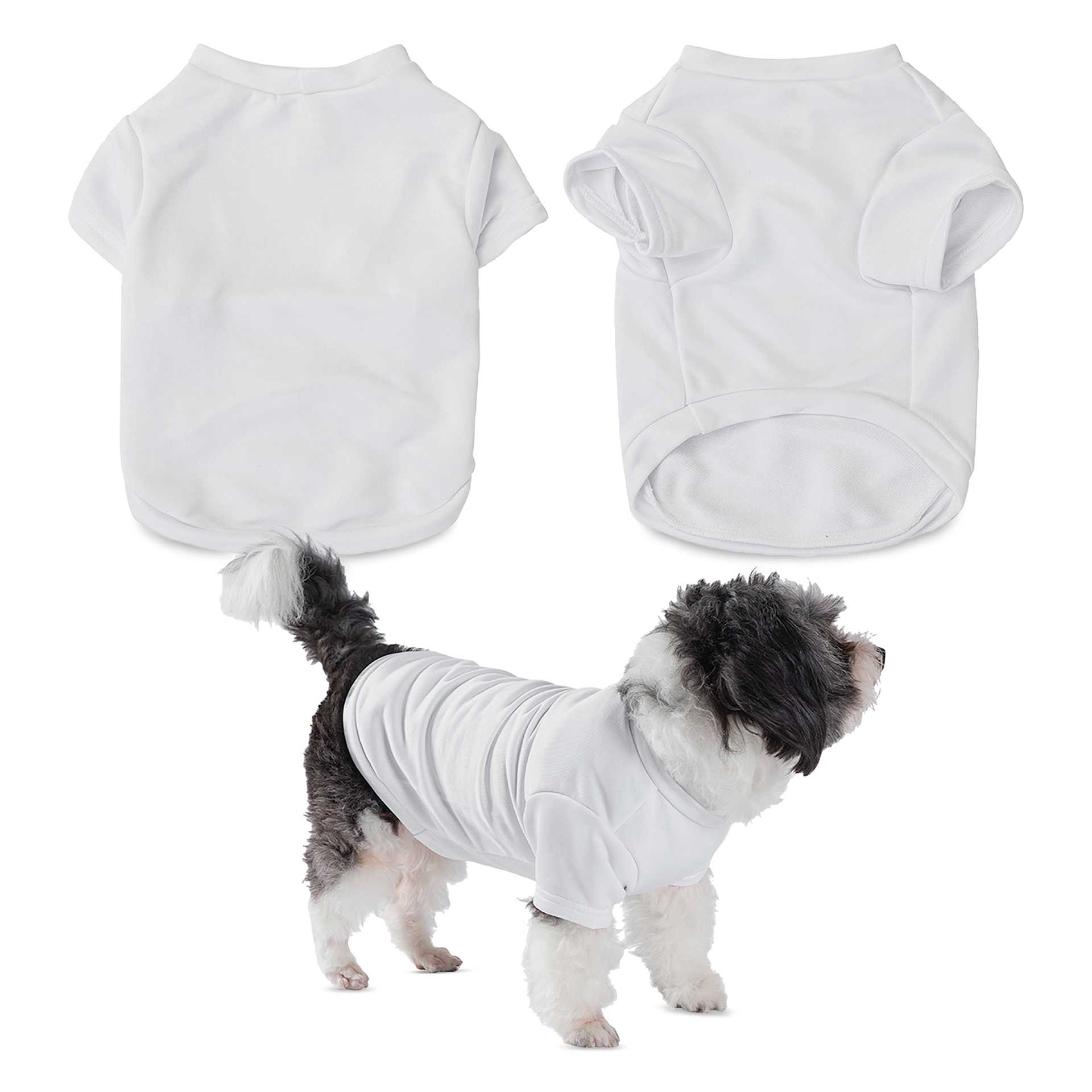 Craft Express Sublimation Printing Pet Product - Pet T-Shirt, Large, Pkg of 2 (out of packaging, dog wearing shirt)