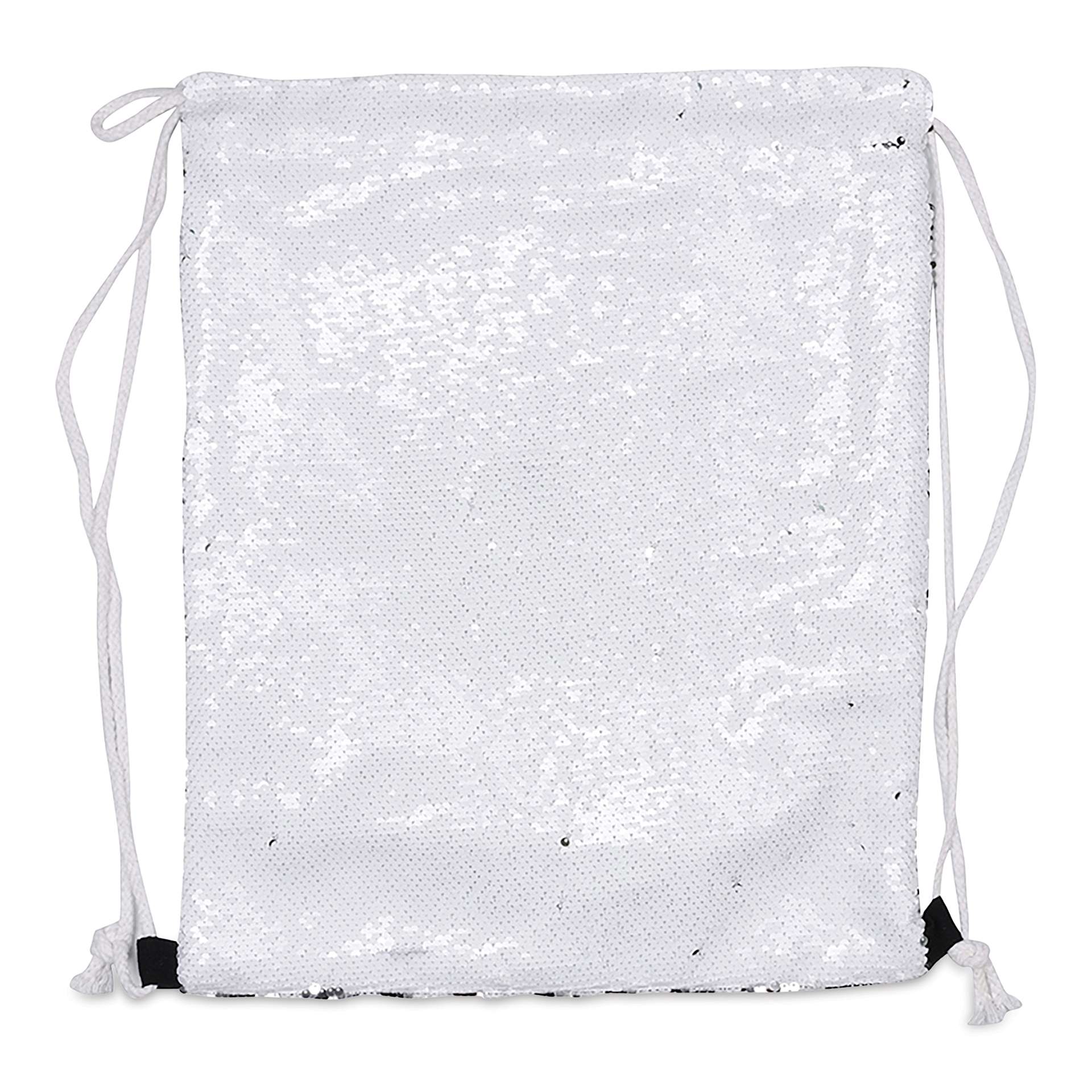 Craft Express Sublimation Printing Drawstring Backpacks - Sequin single bag, no printing