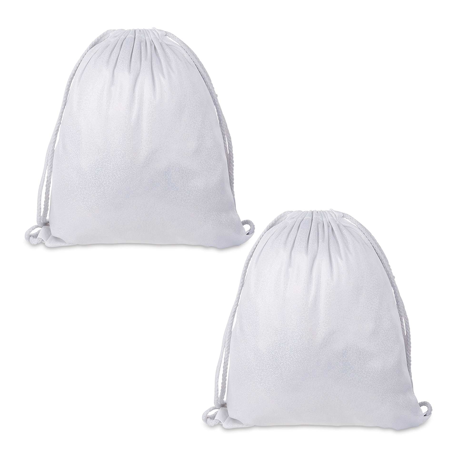 Craft Express Sublimation Printing Drawstring Backpacks - Glitter, Pkg of 2