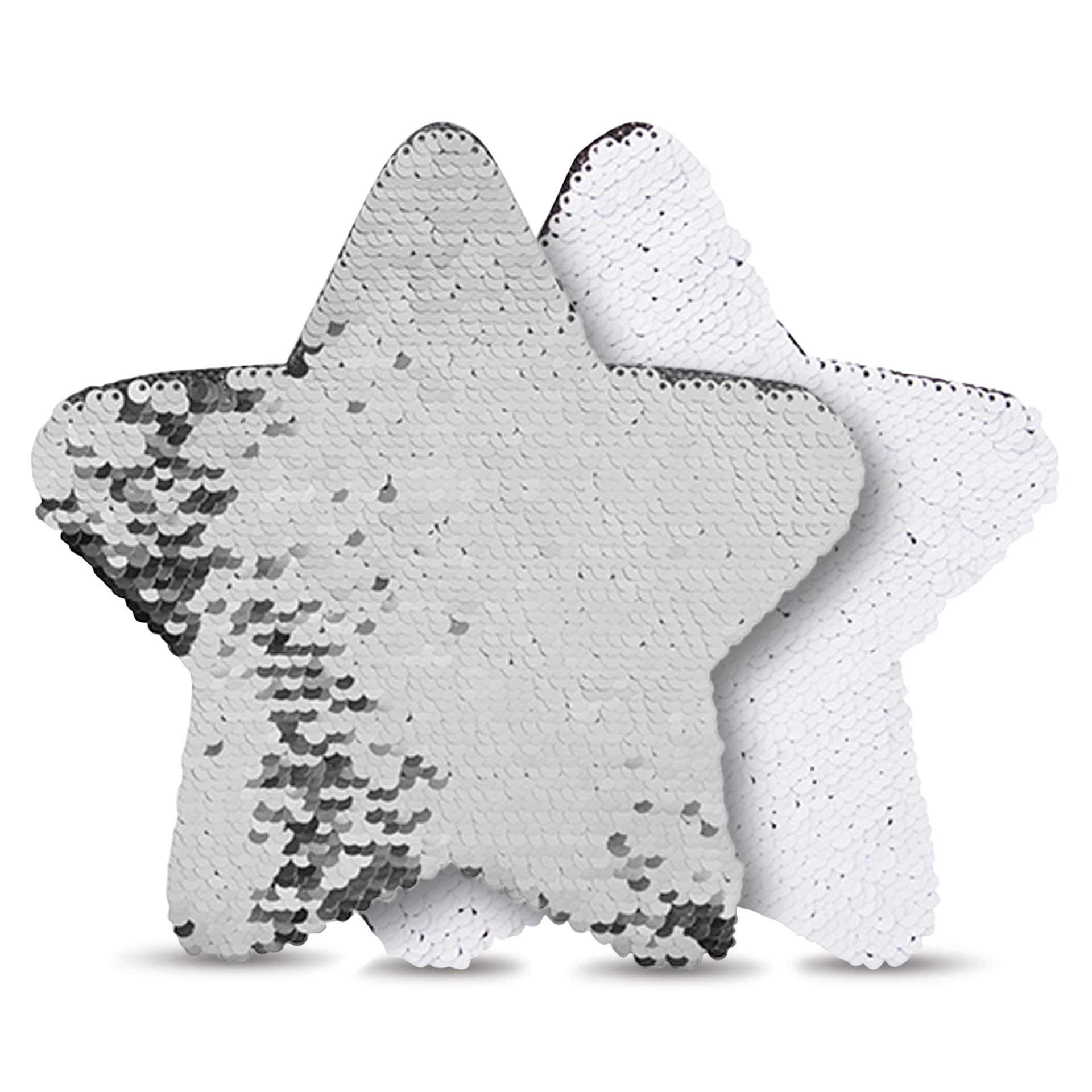 Craft Express Sublimation Printing Flip Sequin Patches - Star, 7" x 7", Silver, Pkg of 2