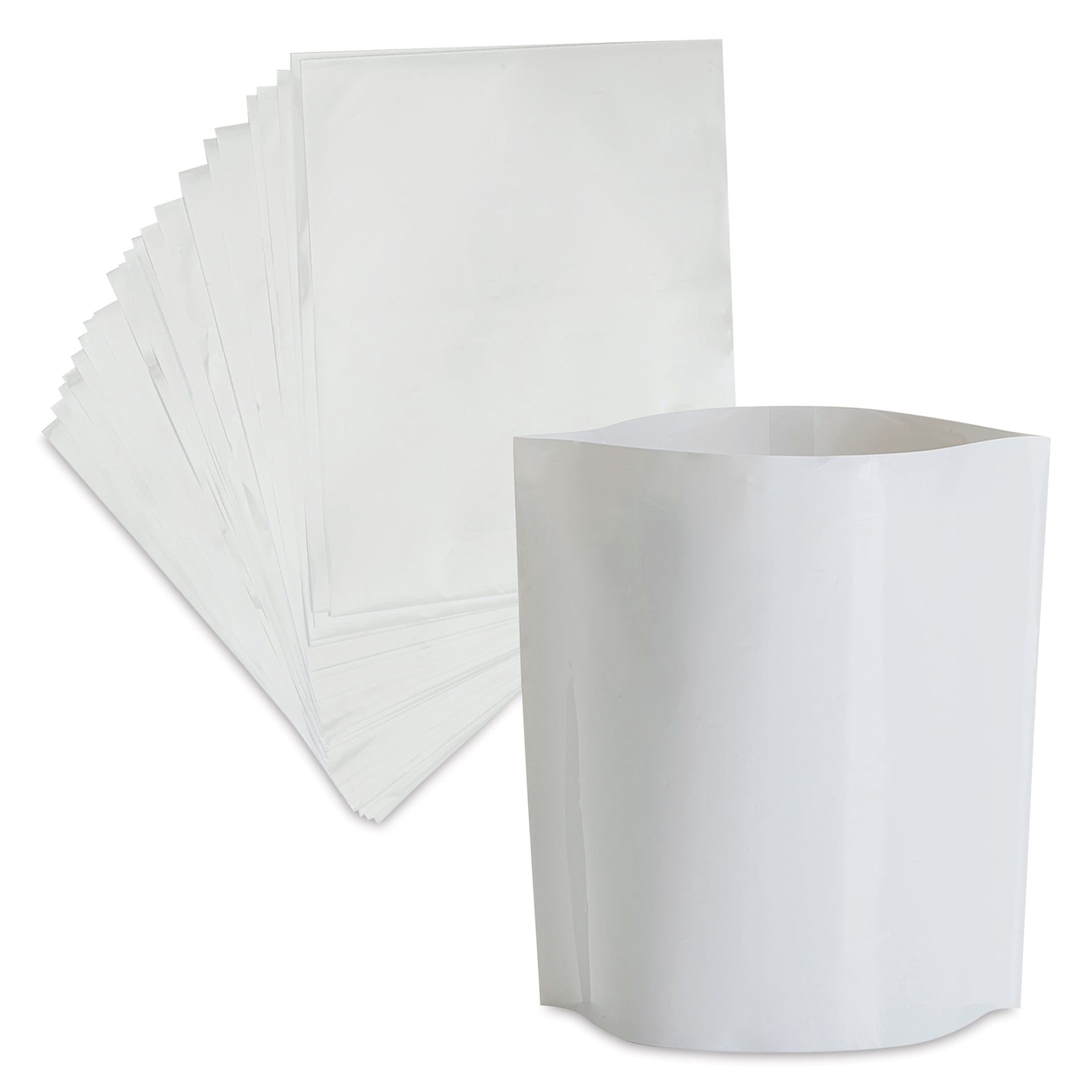 Craft Express Sublimation Shrink Film - 5.3" x 6", Pkg of 50 Sheets with one standing on end