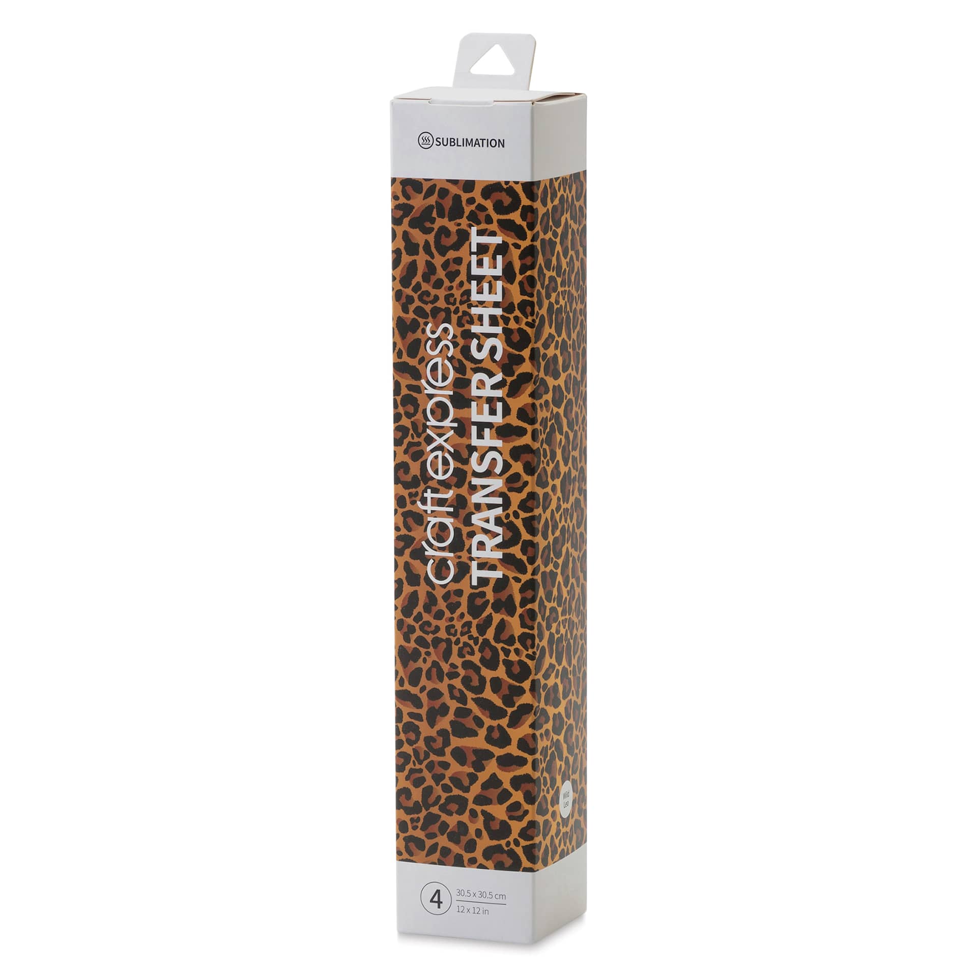 Craft Express Sublimation Pattern Transfer Sheets - Wild Leo, 12" x 12", Pkg of 4 front of box
