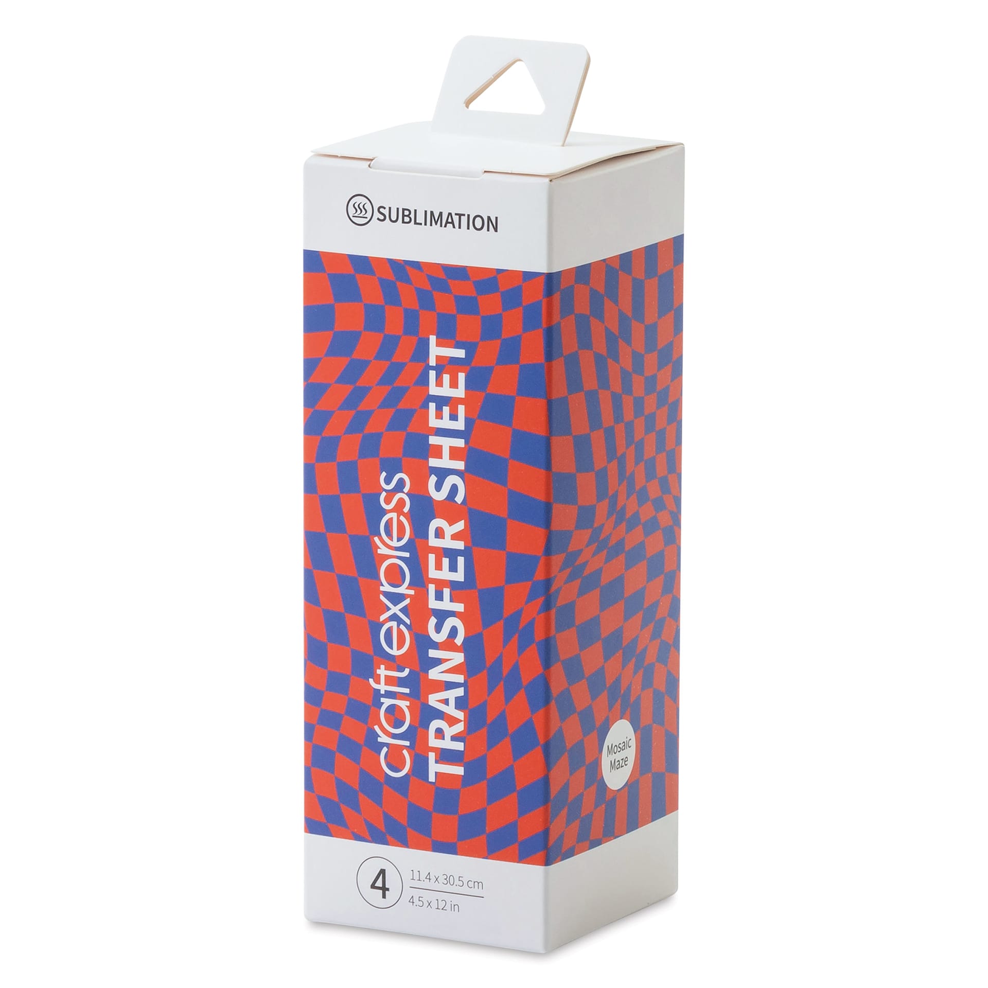 Craft Express Sublimation Pattern Transfer Sheets - Mosaic Maze, 4-1/2" x 12", Pkg of 4 front of box