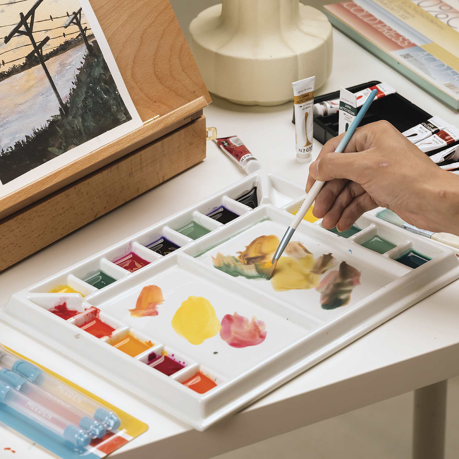 Meeden Studio Porcelain Paint Palette - in use