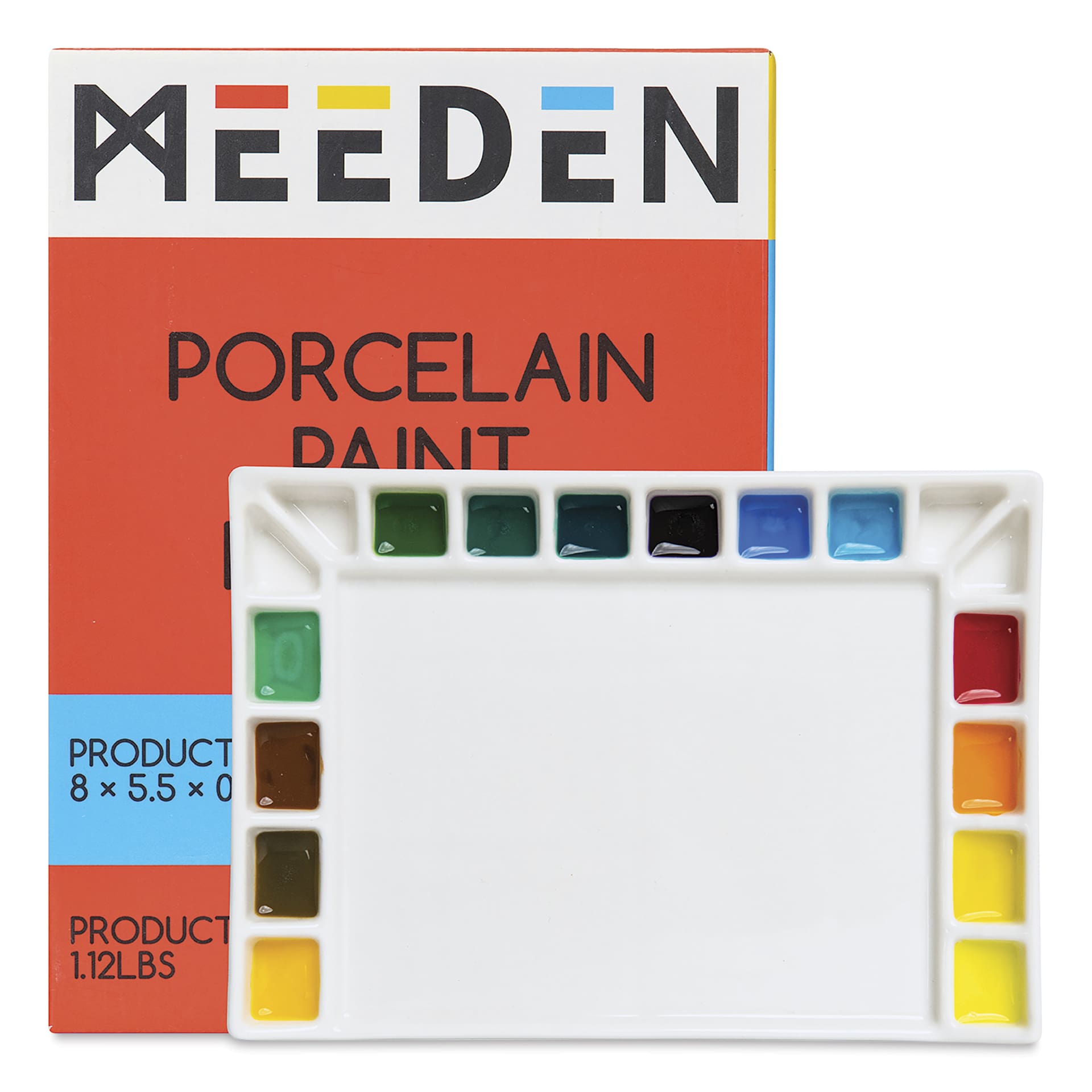 Meeden 18-Well Porcelain Paint Palette with packaging