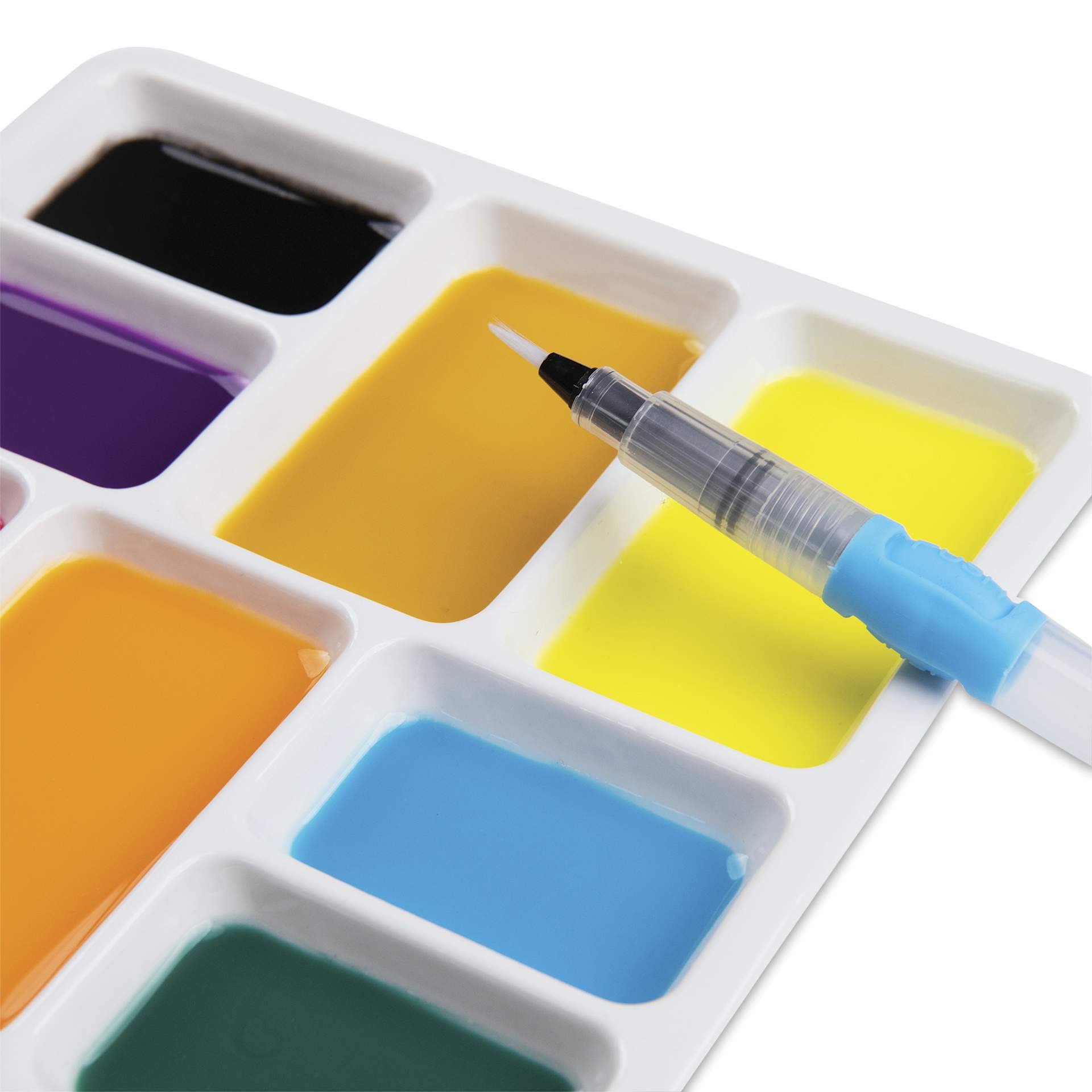 Meeden 8 Well Porcelain Palette - close up, brush not included