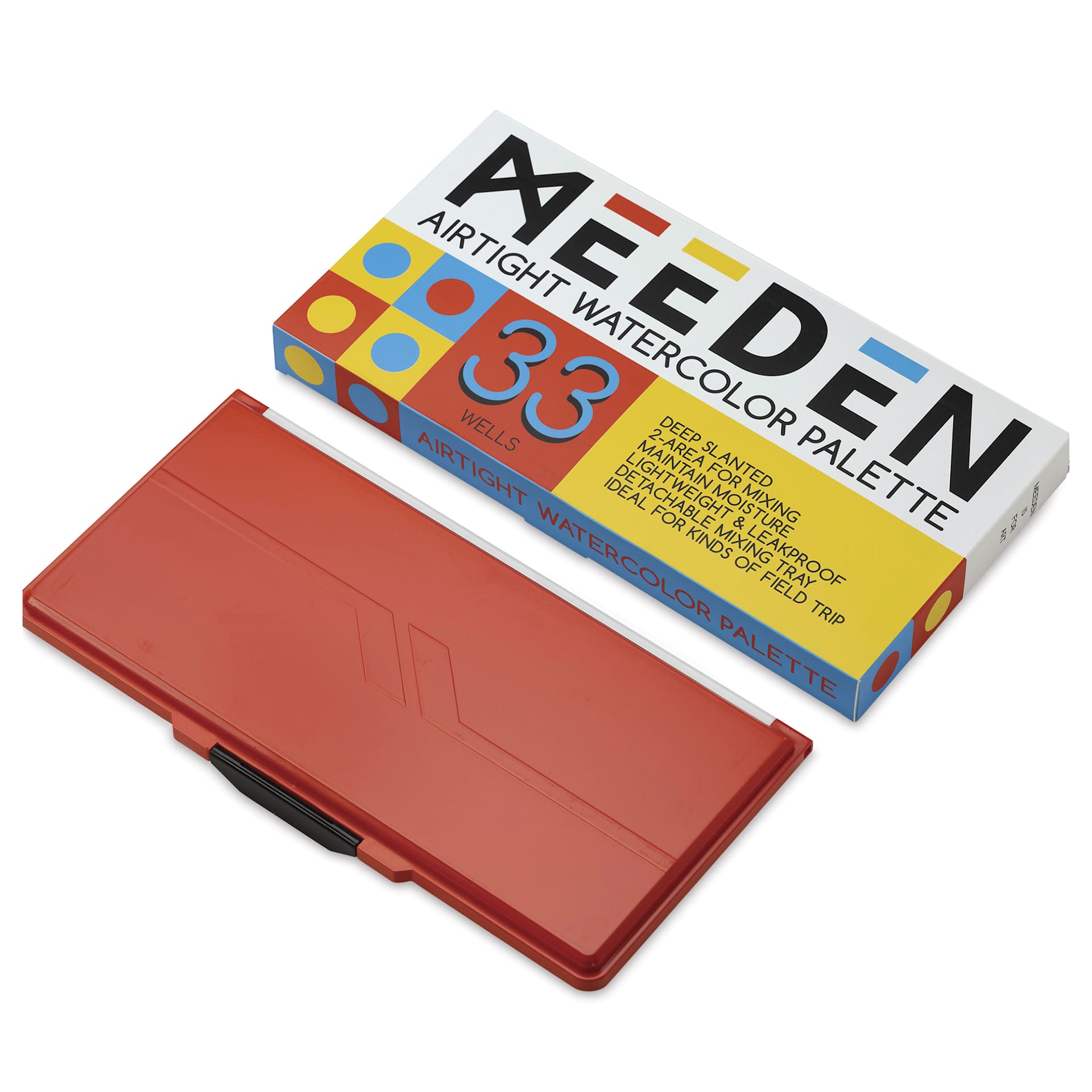 Meeden Airtight Leakproof Watercolor Palette - Red with packaging