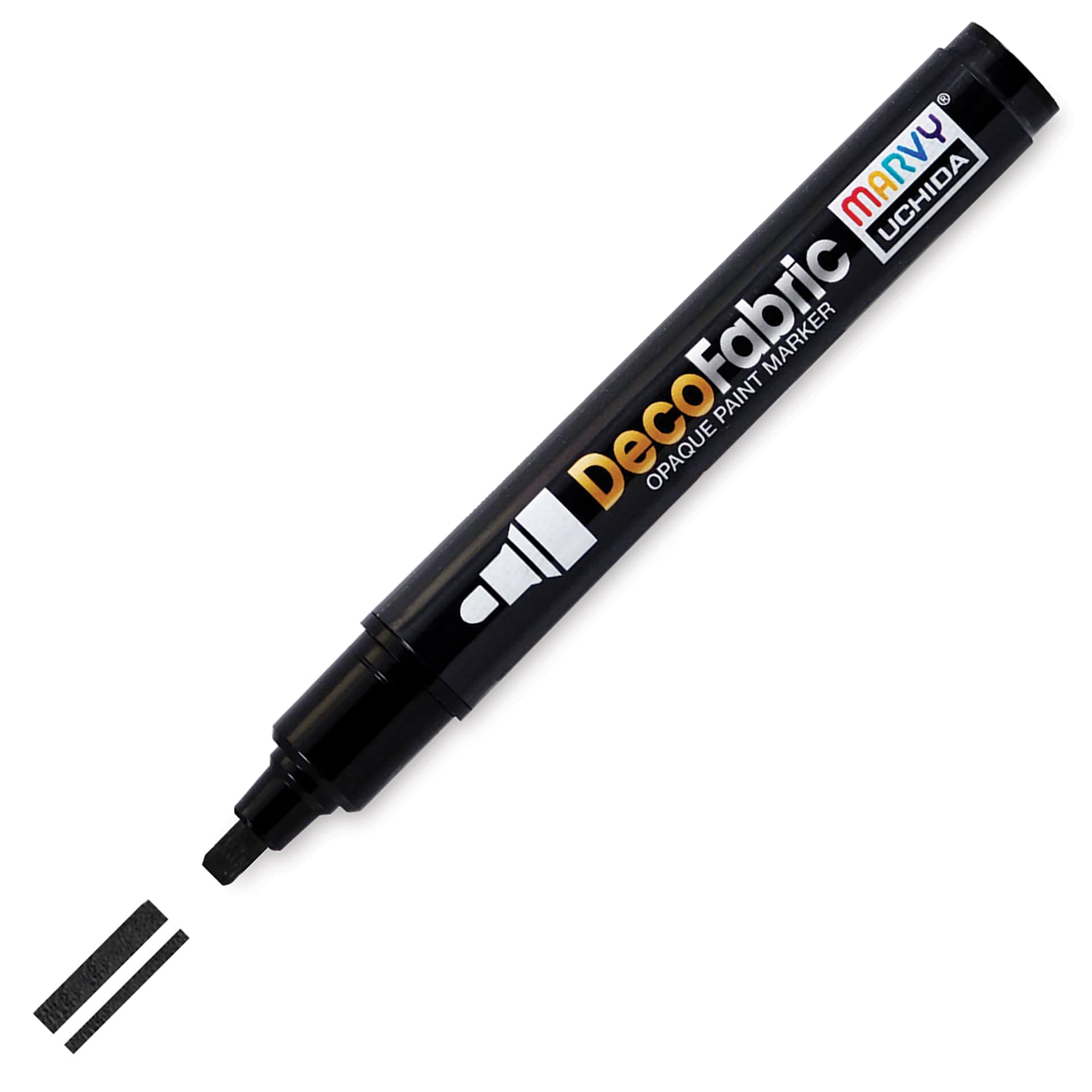Marvy Uchida DecoFabric Opaque Paint Marker - Black, Medium Tip