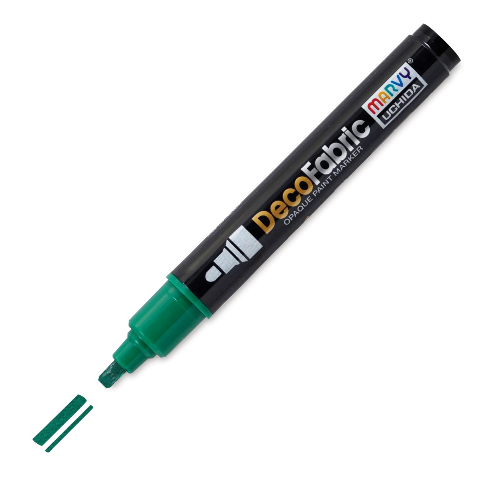 Marvy Uchida DecoFabric Opaque Paint Marker - Green, Medium Tip